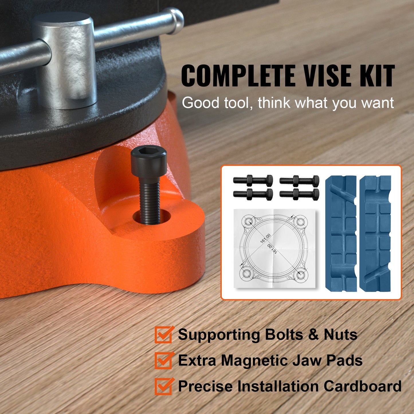 VEVOR Bench Vise, 6.5" Jaw Width 6.5" Forward &9.3" Reverse Opening, 360° Swivel Base,-$70