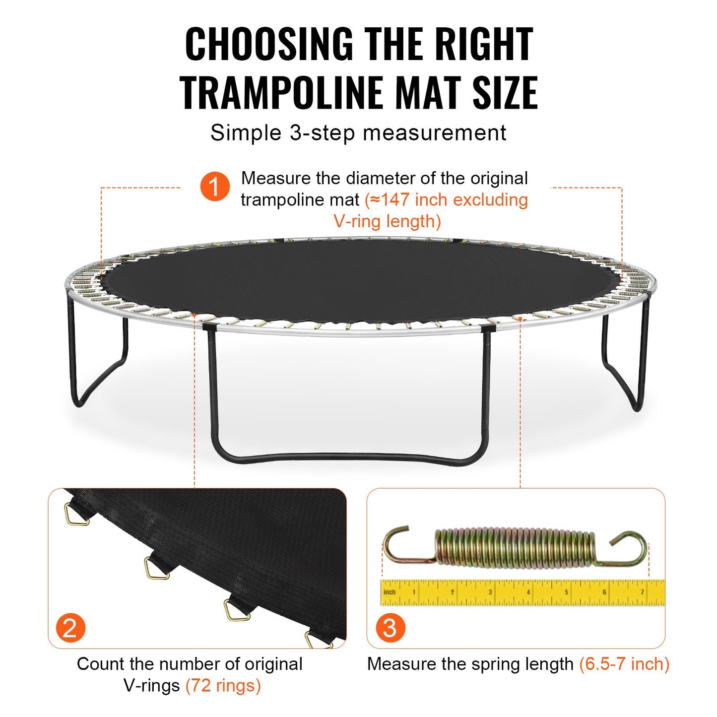 VEVOR Replacement Trampoline Mat, Jumping Mat Fits 14ft Frame, Universal Jumping Mat Trampoline,-$50