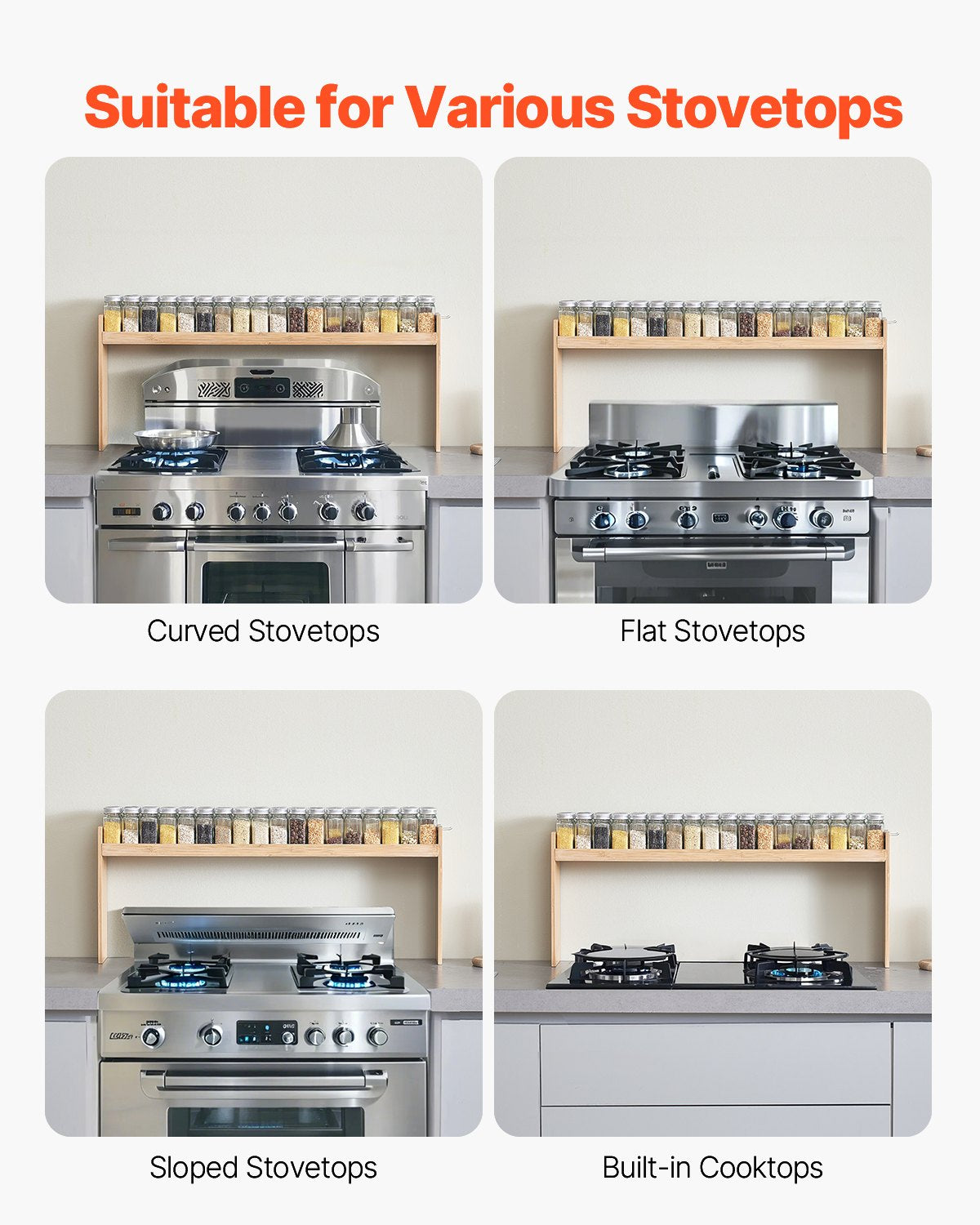 VEVOR Over the Stove Shelf, Over Stove Spice Shelf for Kitchen Stove Top, Seasoning Shelves,-$20