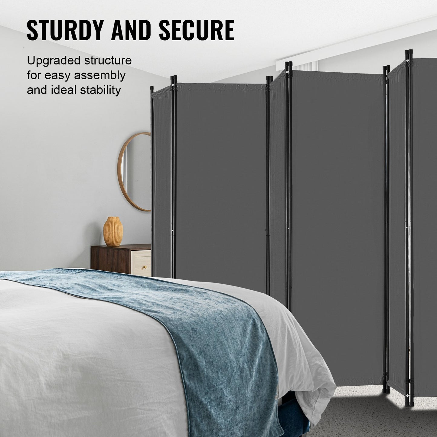 VEVOR Room Divider, 6 Panels Room Divider, Folding Privacy Screen and Portable,-$55