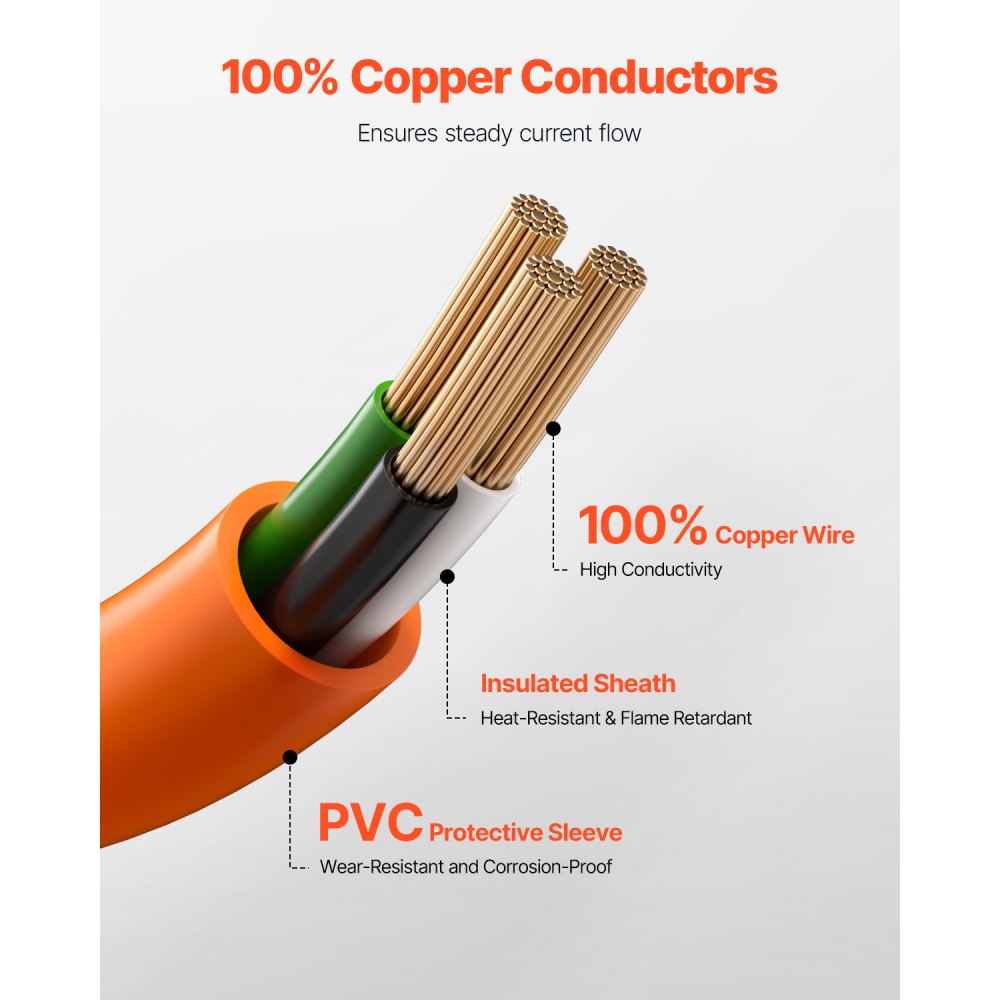 VEVOR 10 ft Dryer Extension Cord, 3-Prong NEMA 10-30P to 10-30R Dryer Cord, 125V/250V STW,-$40