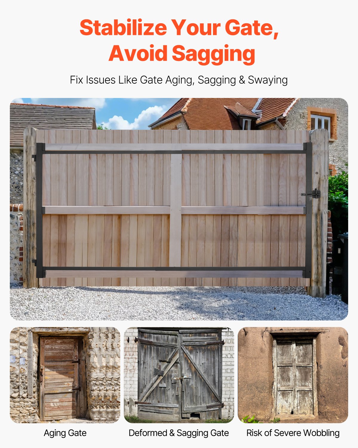 VEVOR Gate Building Kit, Fits 60 to 96 in Wide Openings, Up from 4 to 5 ft High Fence, -$75