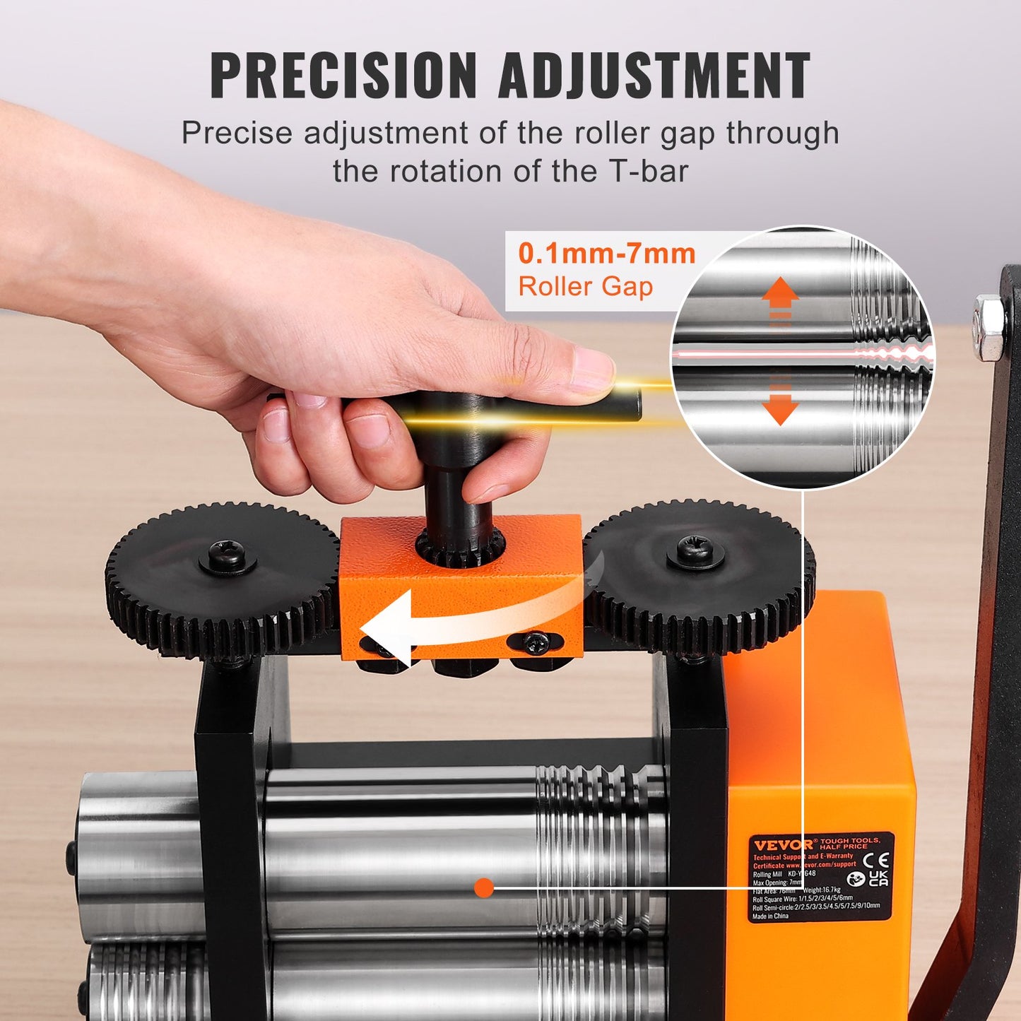 VEVOR Rolling Mill, 3"/76 mm Jewelry Rolling Mill Machine, 1: 2 Gear Ratio, 3-in-1,-$125