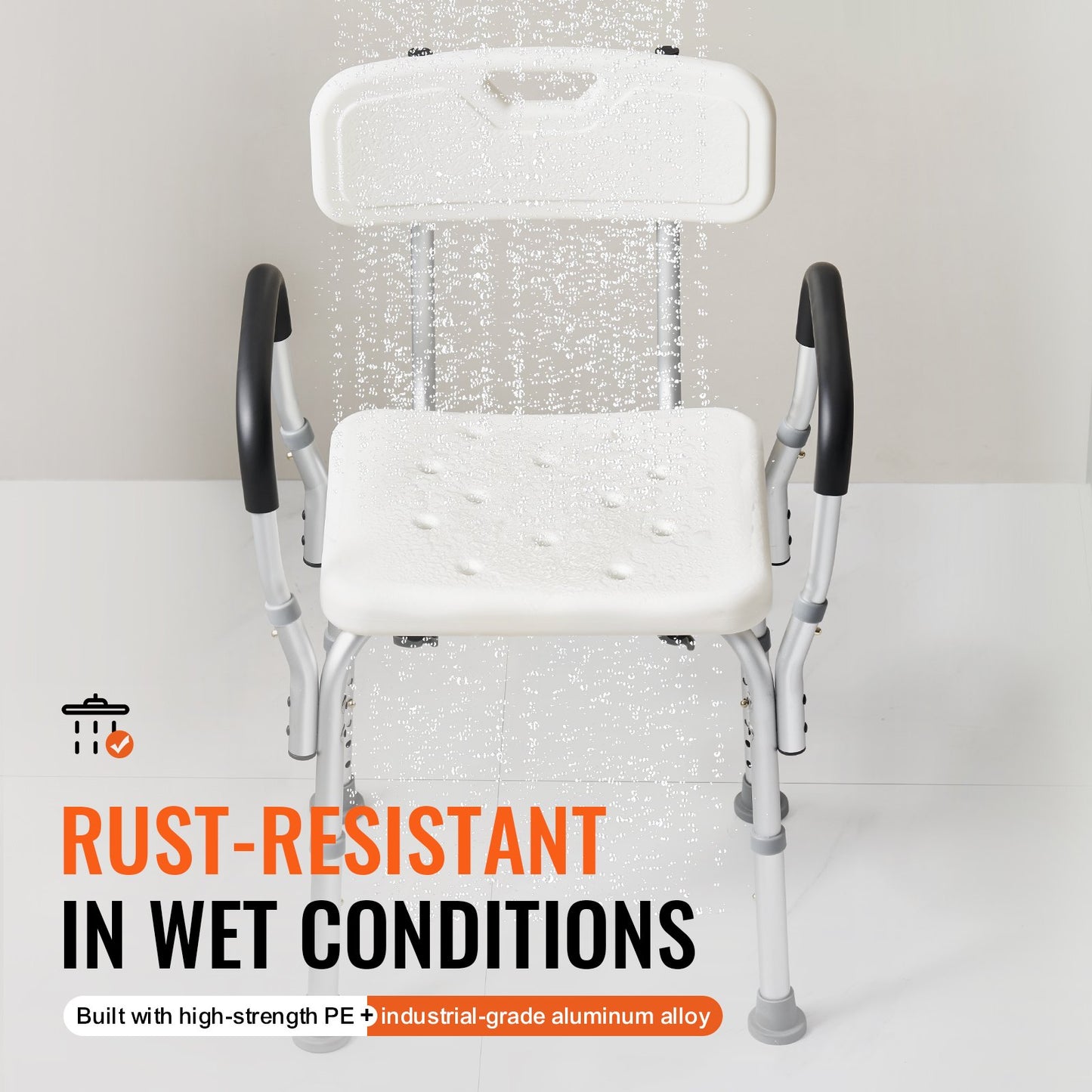 VEVOR Shower Chair, Shower Seat with Back, Adjustable Height Shower Stool, Shower Chair,-$45