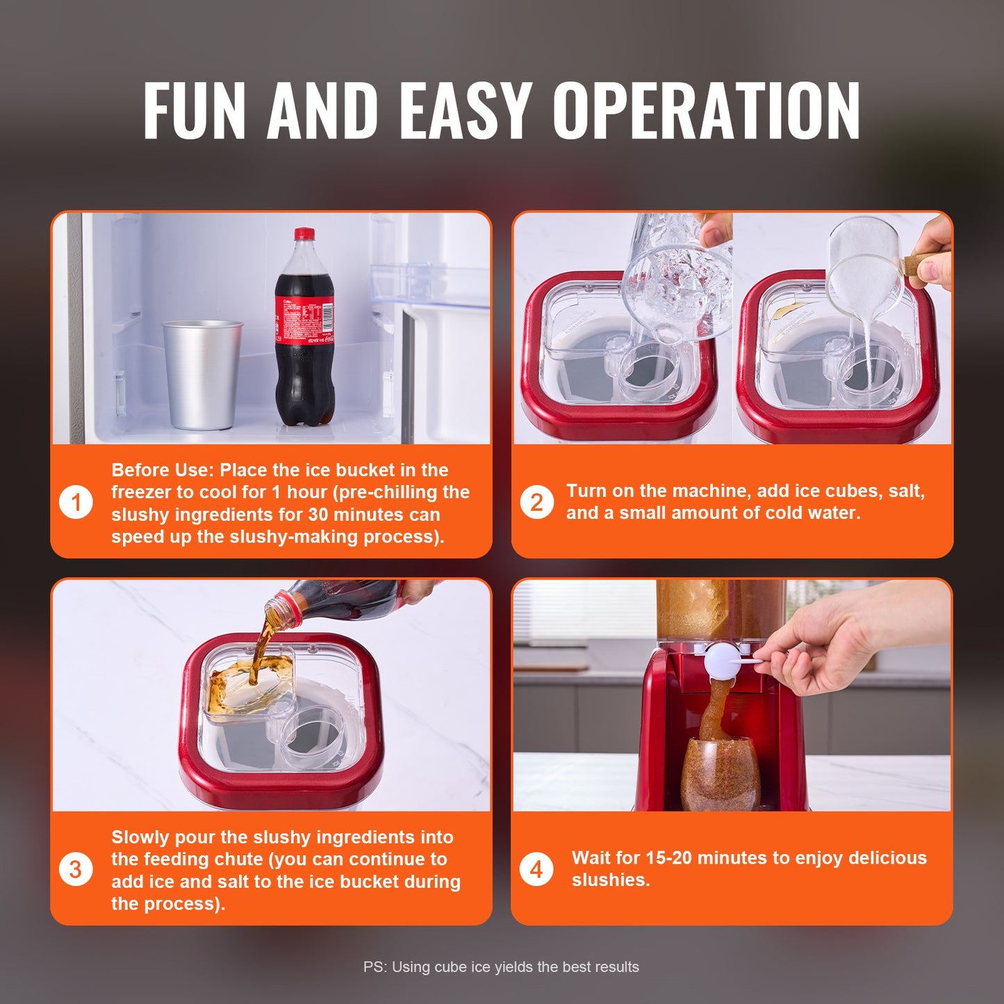 VEVOR Slushy Machine for Home, 32oz Tank Home-use Margarita Machine, Smoothie Frozen Drink Maker,-$55