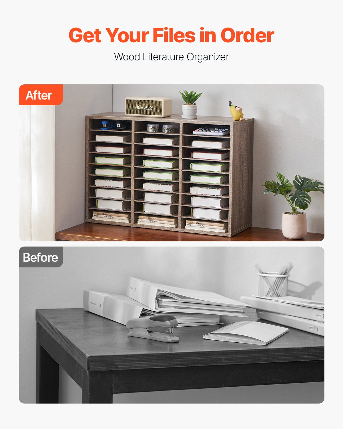 VEVOR Literature Organizer, 27 Compartments Office Mailbox with Removable Shelves,-$65