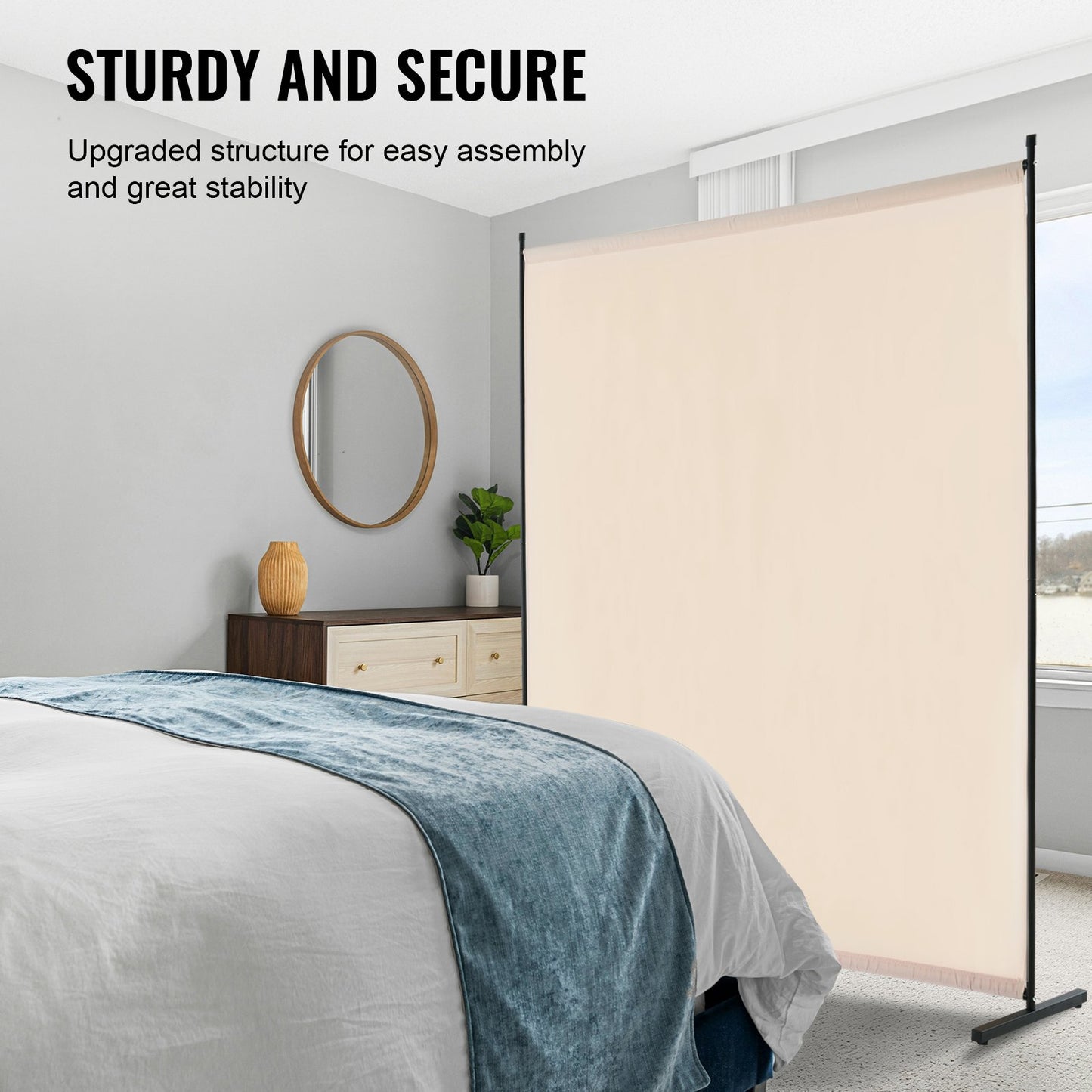VEVOR Room Divider, Single Panel Room Divider, 6FT Privacy Screen Indoor, Partition Divider,-$30