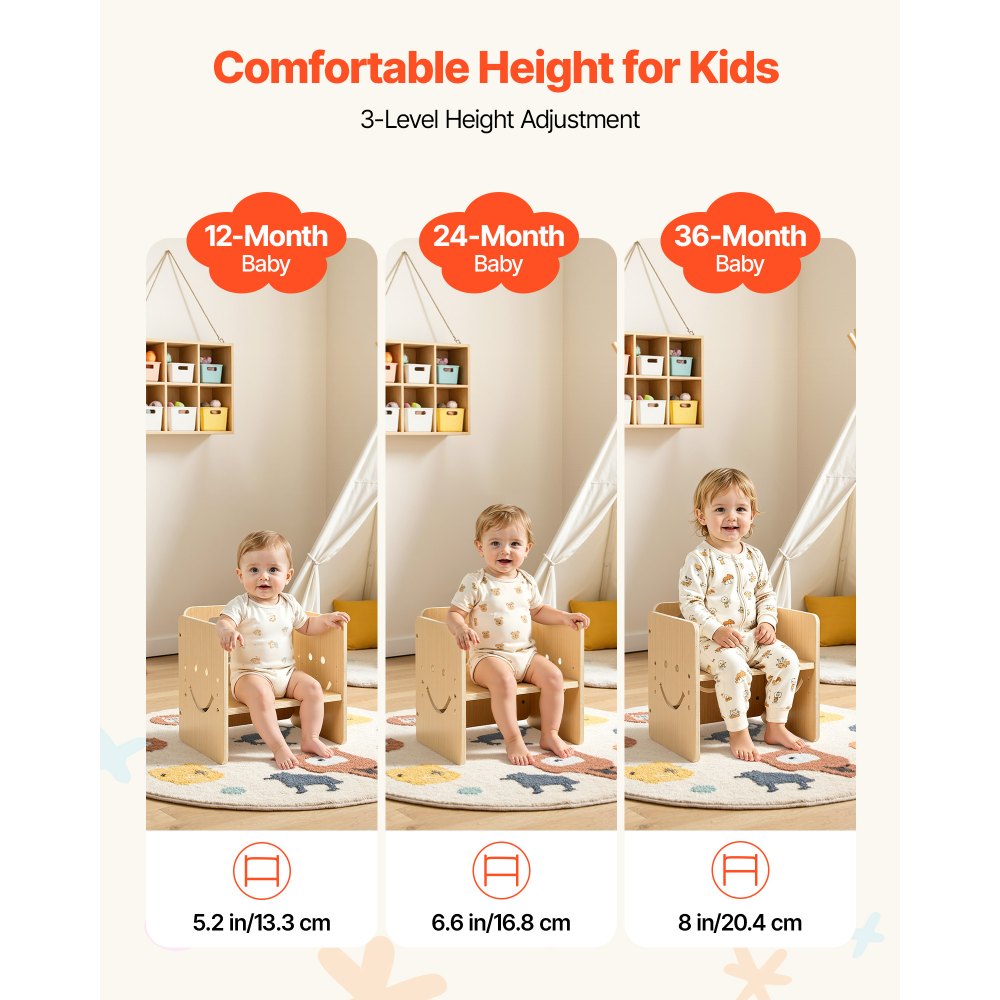 VEVOR Montessori Weaning Table and Chair Set, Wooden, Kids Table and Chair Set for Toddlers 1-5,-$35