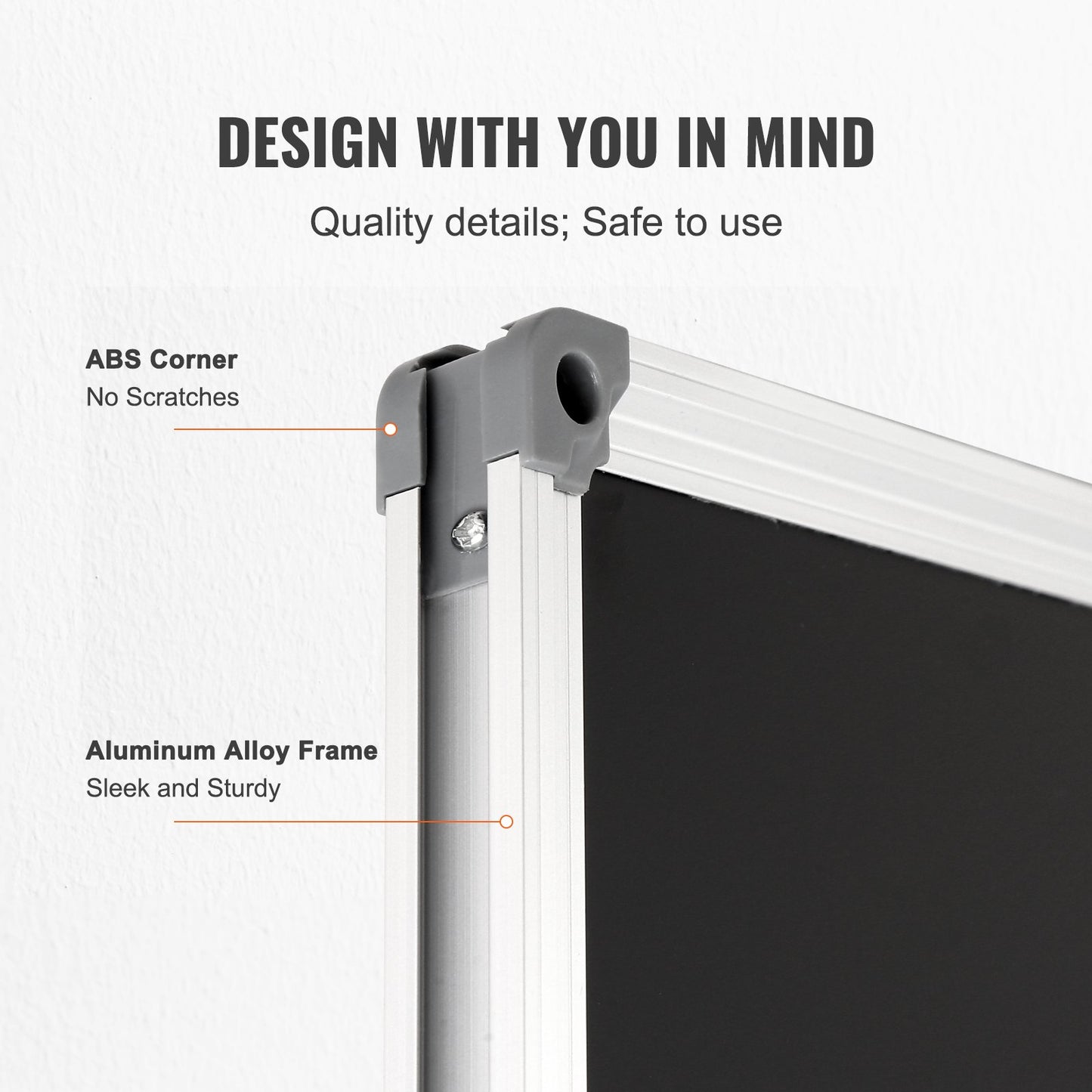 Sefedin VEVOR Black Board, 70 x 40 inch Large Chalkboard with Aluminum Frame, Black Boards Dry Eras