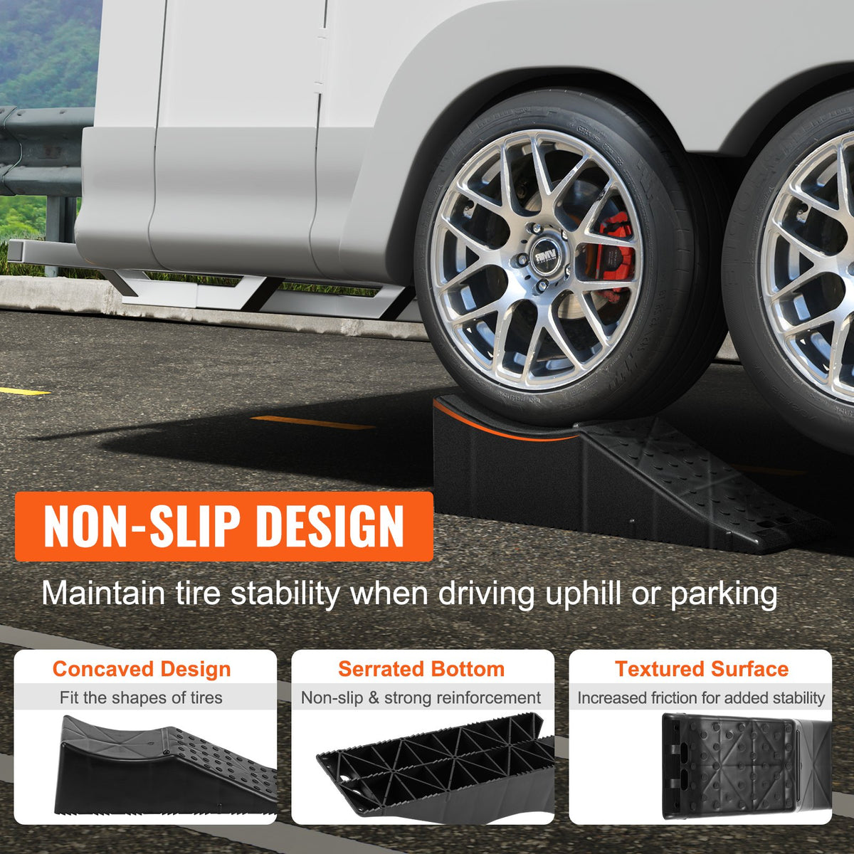 VEVOR Car Ramp,1pcs,20000lbs/9ton Loading Capacity 5.5" Lift Height,Heavy Duty Tire Ramp for Car Lift and Vehicle Maintenance,Work W/Tandem Wheel Vehicles