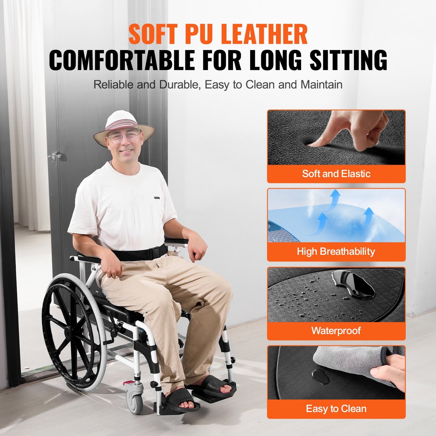 VEVOR Shower Wheelchair, 17.5in Width Aluminum Alloy Bathroom Wheelchair for Inside Shower,-$290