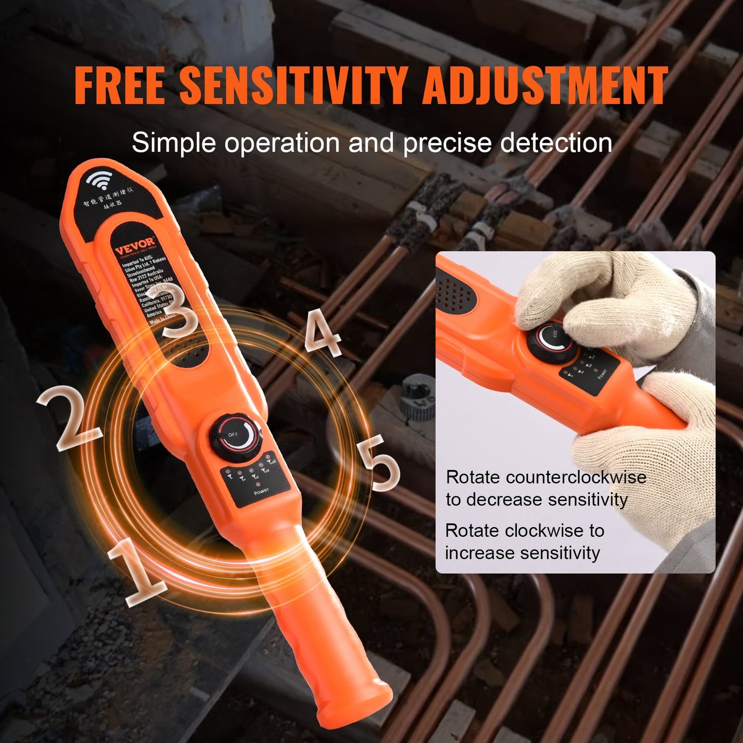 VEVOR Pipe Locators, 100ft/30m PVC Pipe Locators Underground, IP67 Waterproof Pipe Blockage,-$55