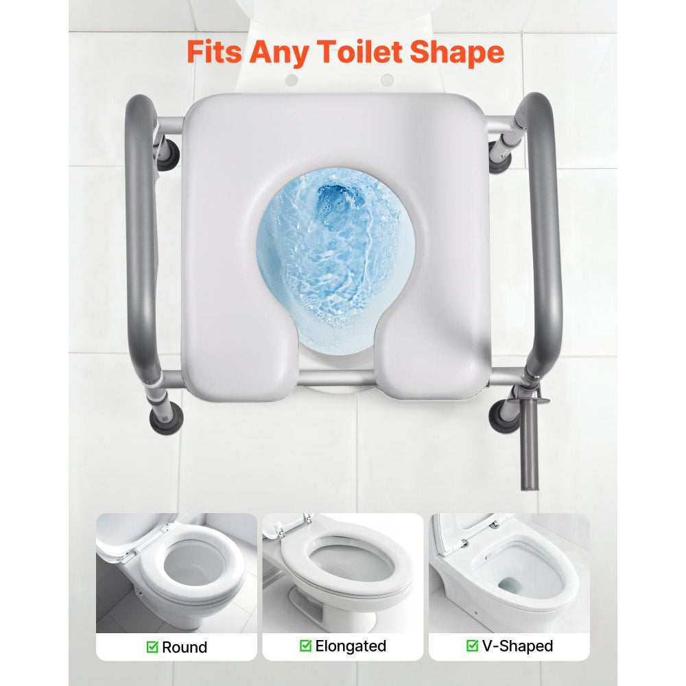 VEVOR Raised Toilet Seat with Arms, 400 lbs Load Capacity, Adjustable Height and Width,-$50