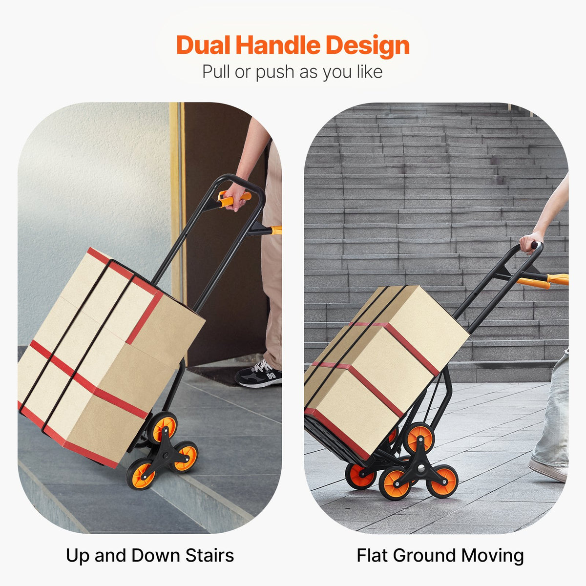 VEVOR Stair Climbing Cart, 440 lbs Capacity Stair Climber Hand Truck and Dolly, Heavy-Duty Folding,-$80