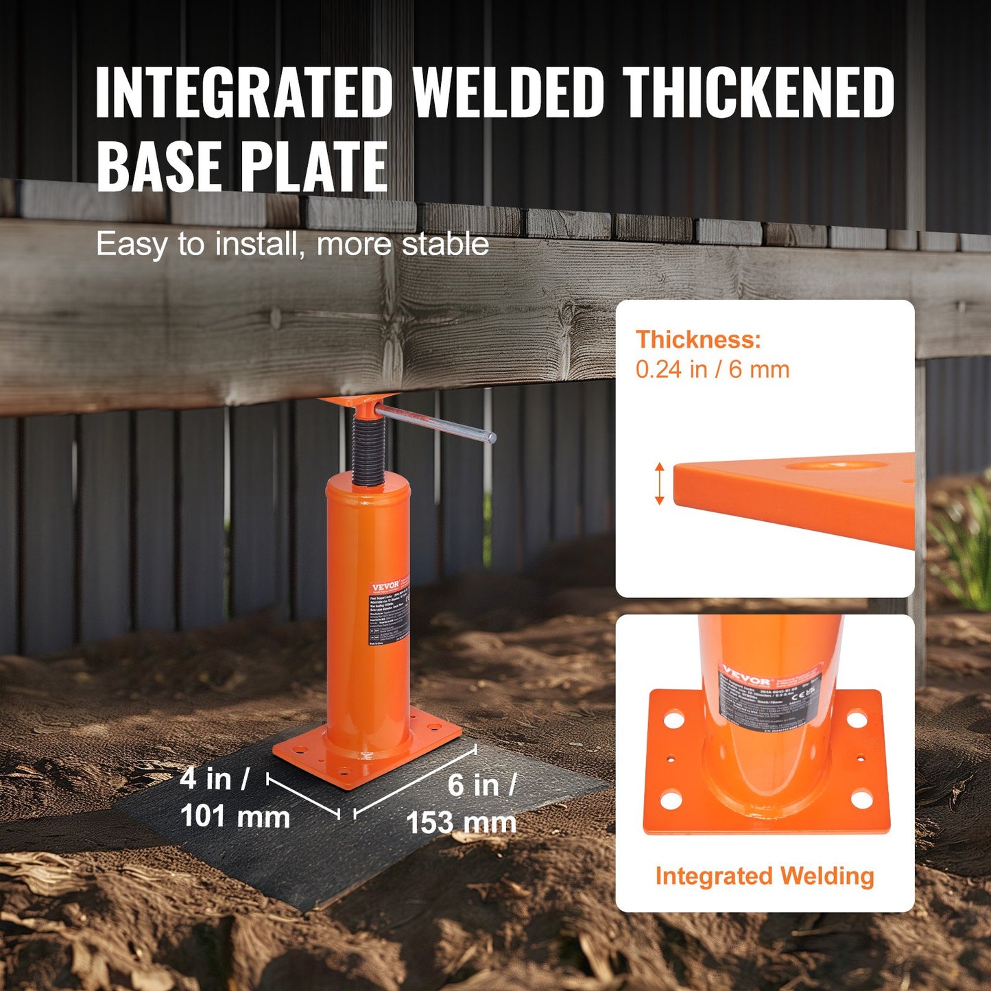 VEVOR House Floor Jack, 12"-16" Height Range, 9700 lbs Max Load Capacity, Adjustable Support ,-$25