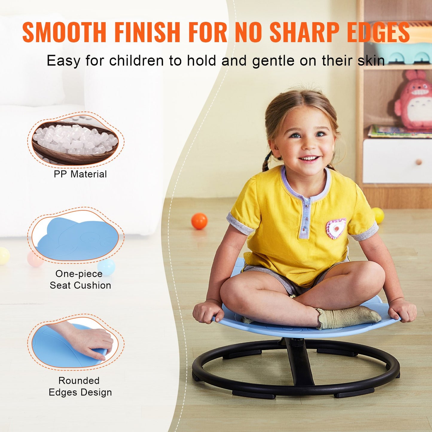 VEVOR Elephant Kids Swivel Chair, 220 LBS Capacity, 360° Spinning Chair, Kids Sensory Activity Toy Chair,-$40