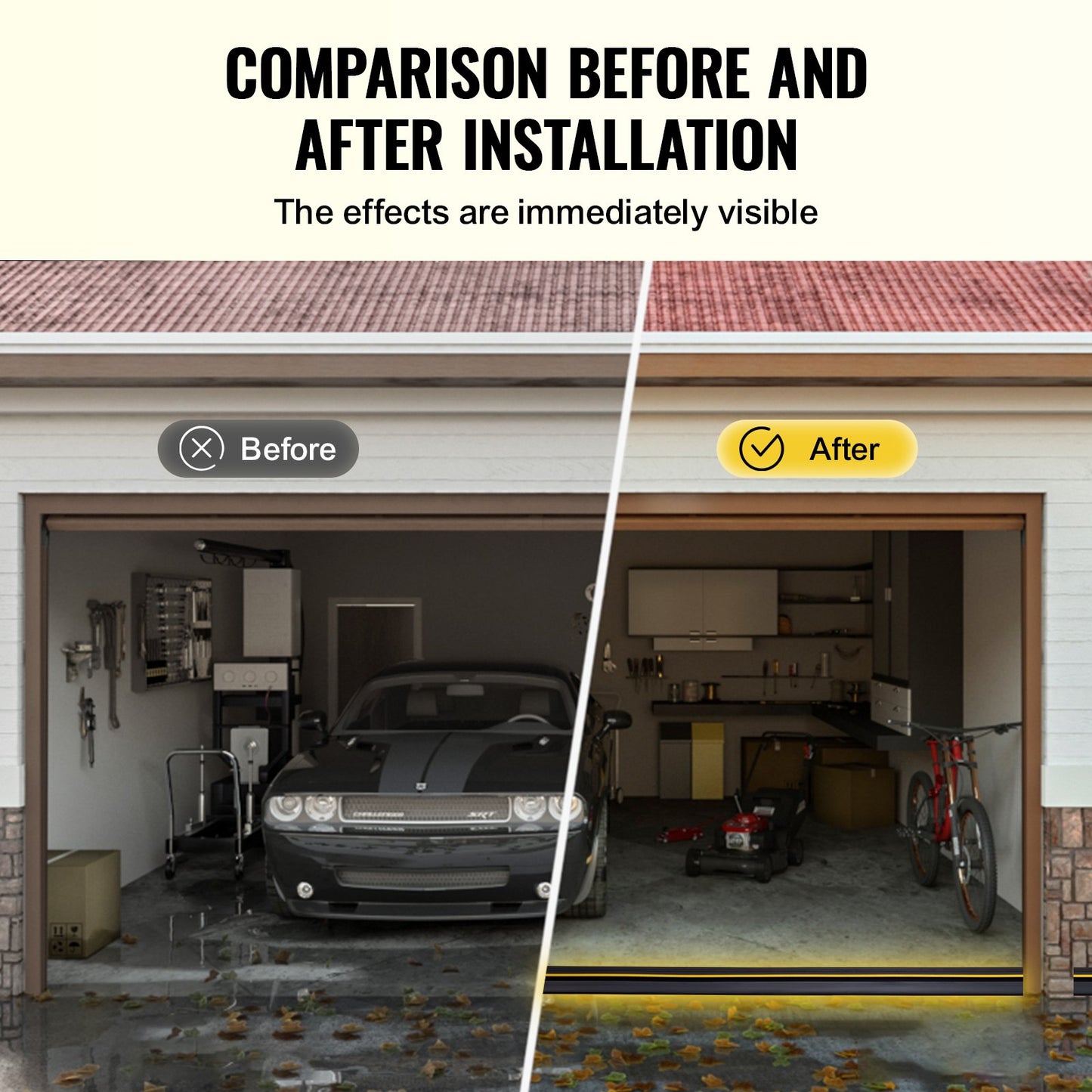 VEVOR Garage Door Threshold Seal Strip, 10 FT Universal Garage Door Floor Seal Strip with Adhesive,-$25