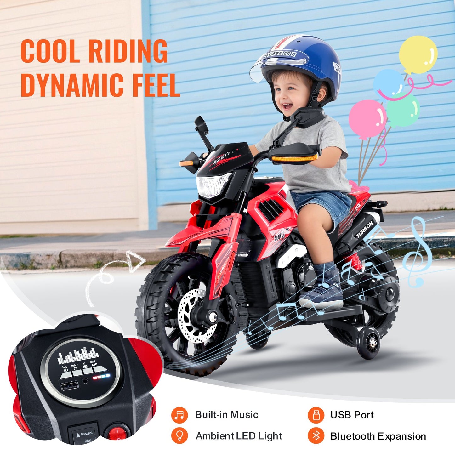 VEVOR Kids Ride On Motorcycle, 12V Battery Powered Electric Motorcycle with Speed Up to 3mph,-$90