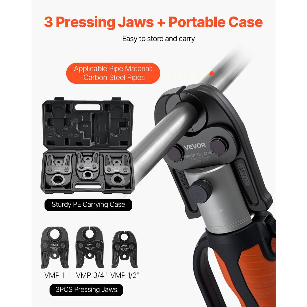 VEVOR VMP Press Jaws, 3PCS Pressing Jaws 1/2", 3/4" & 1" - Compatible with Megapress Carbon,-$210