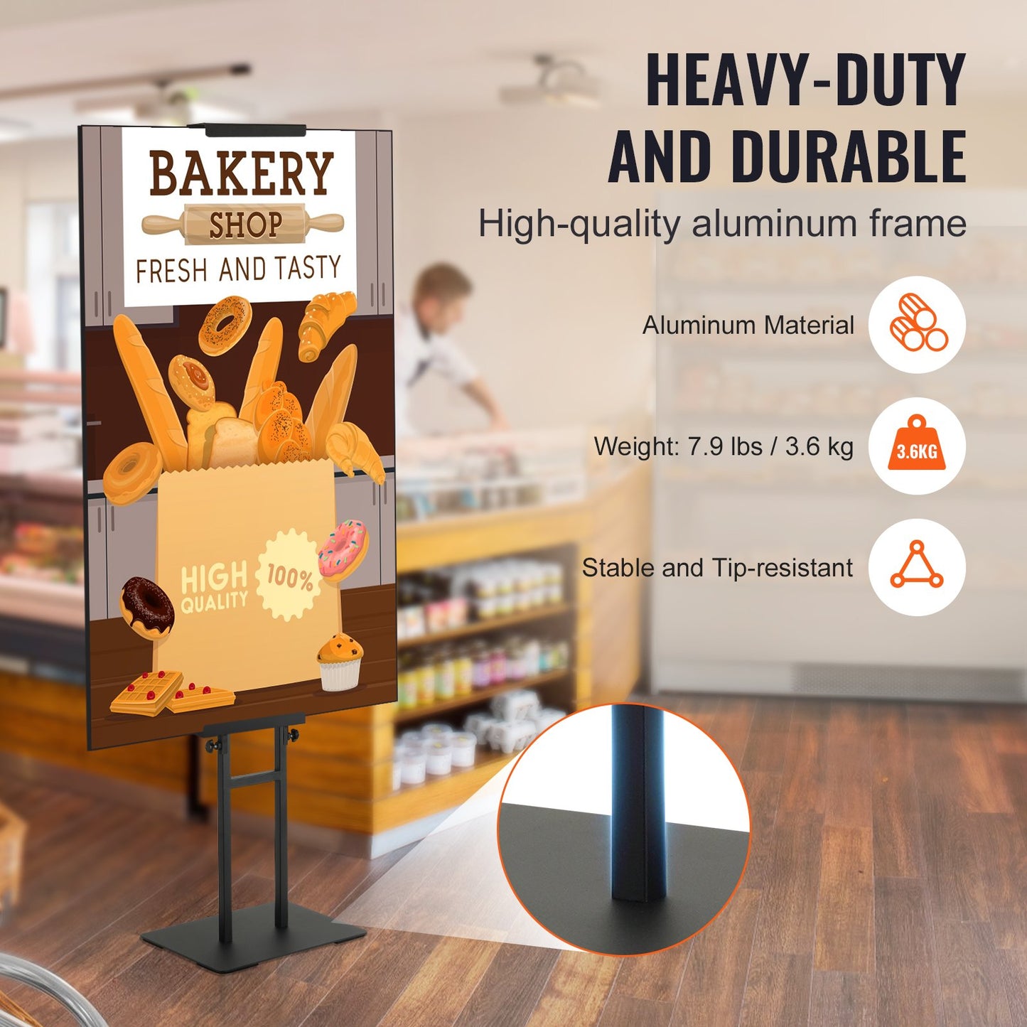 VEVOR Poster Stand, Adjustable Height Up to 75", Double-Sided Heavy Duty Pedestal Sign Holder,-$25