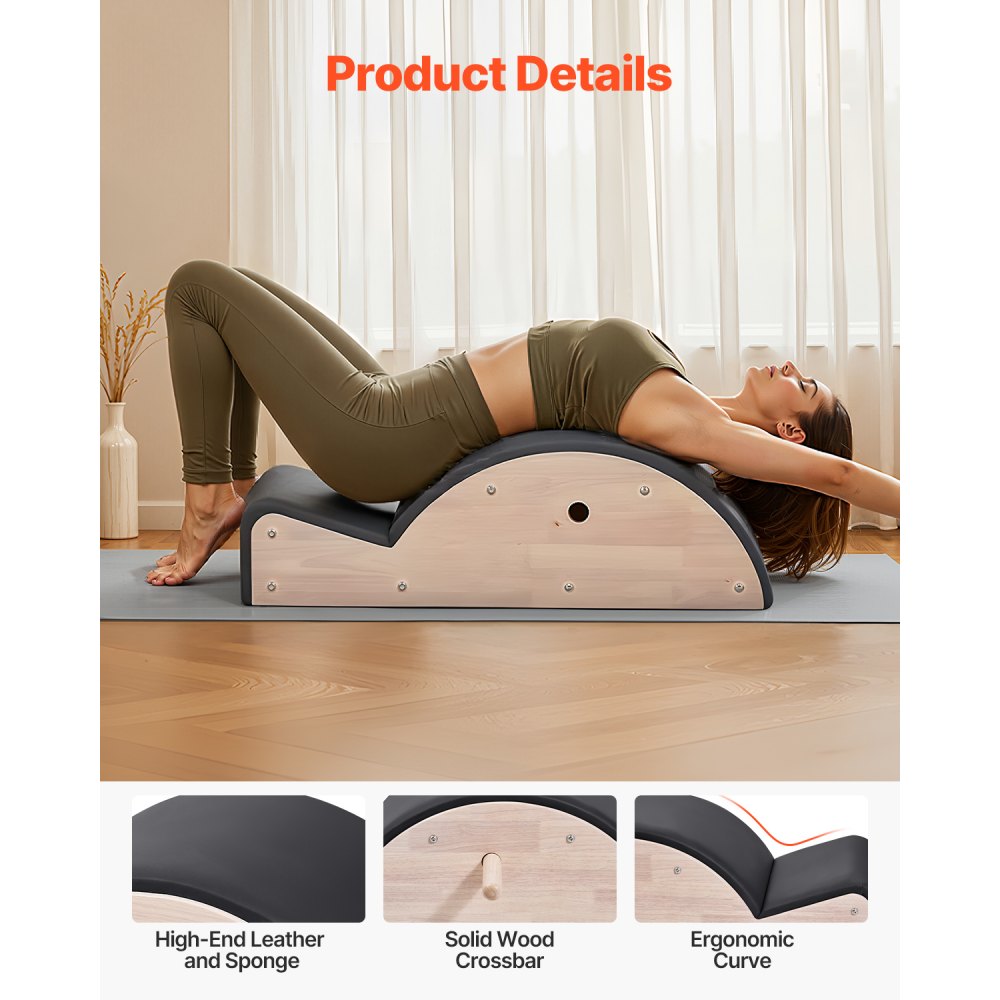 VEVOR Pilates Spine Corrector, Home Gym Yoga Pilates Accessory, Rubber Wood Fitness Training Tool,-$130