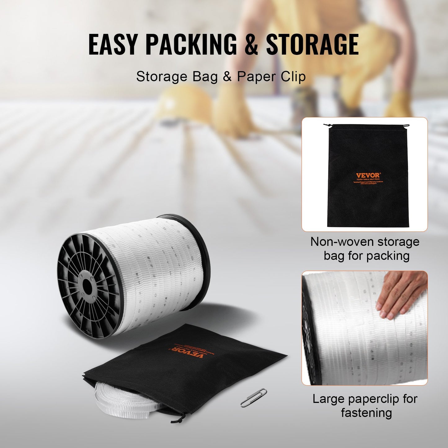 VEVOR Polyester Pull Tape, 3/4" x 528' Mule Tape Flat Rope, 2500 lbf Tensile Capacity,-$30