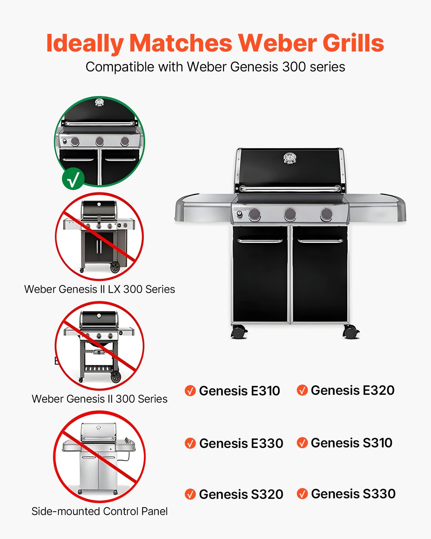 VEVOR Flavorizer Bars and Heat Deflectors, 17 inch Grill Replacement Part, for Weber Genesis 300,-$25