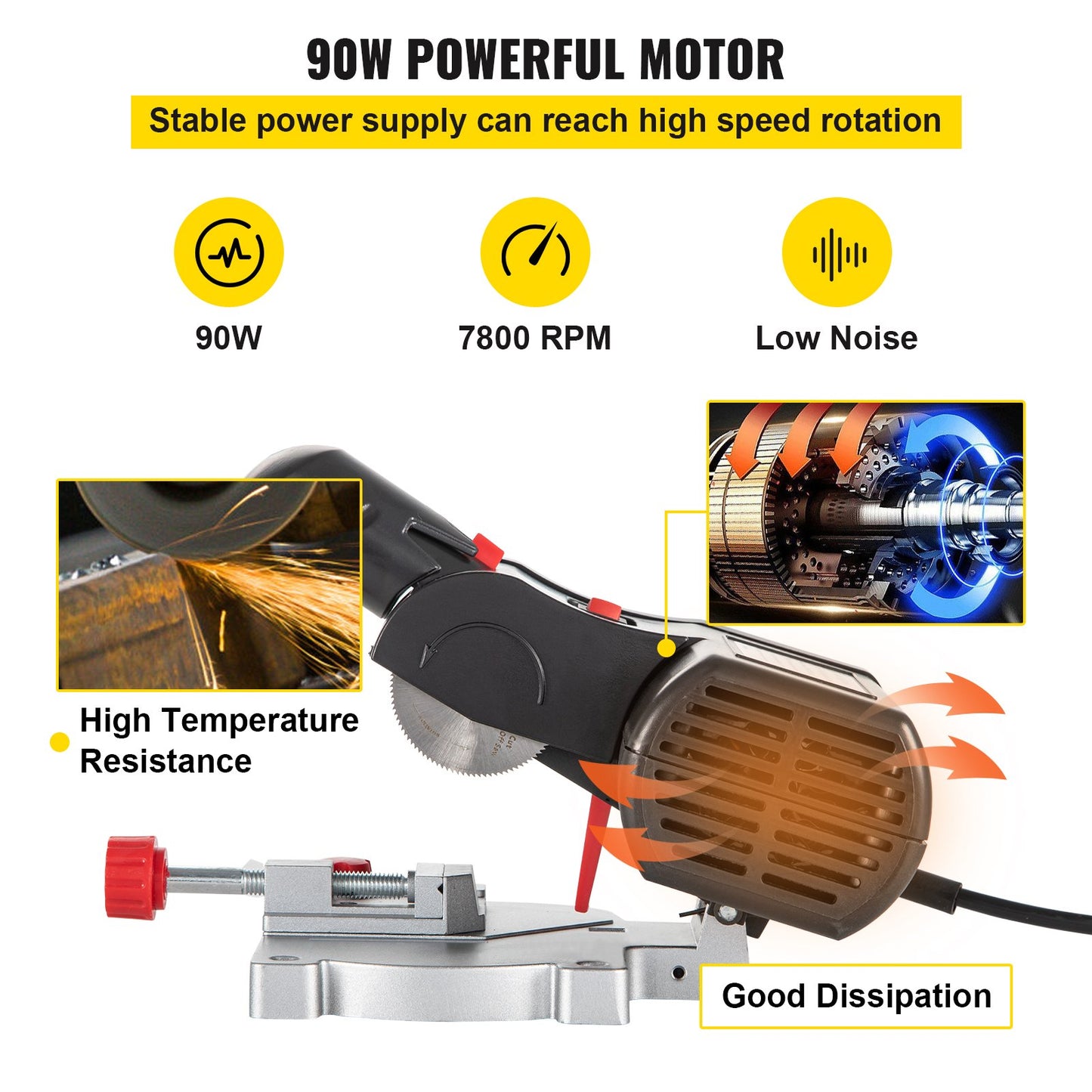 VEVOR Mini Miter Cut-off Chop Saw, Two 2-5/16\" Blade of Steel and Resin with 1/2inch Cutting Depth,-$40