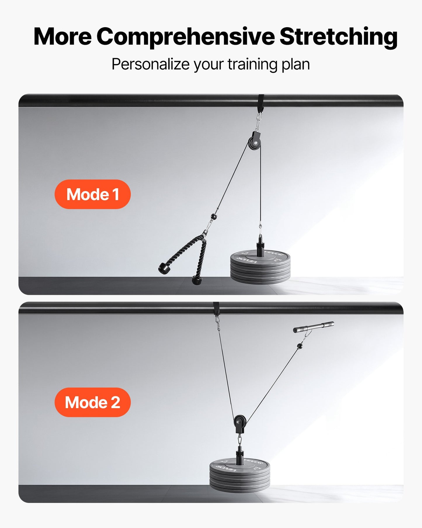 VEVOR Pulley System, 1 PC LAT and Lift Pulley System, Gym Rack Pulleys Attachment w/two Cables, -$25