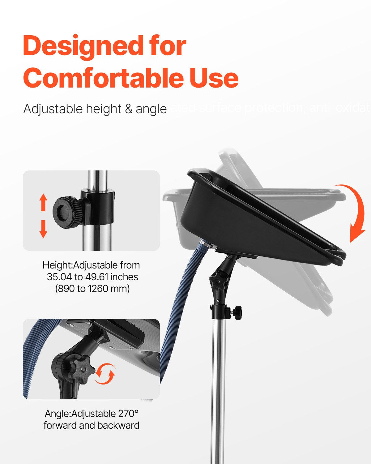 VEVOR Portable Shampoo Bowl, Shampoo Sink for Washing Hair with Adjustable Height and Angle,-$45