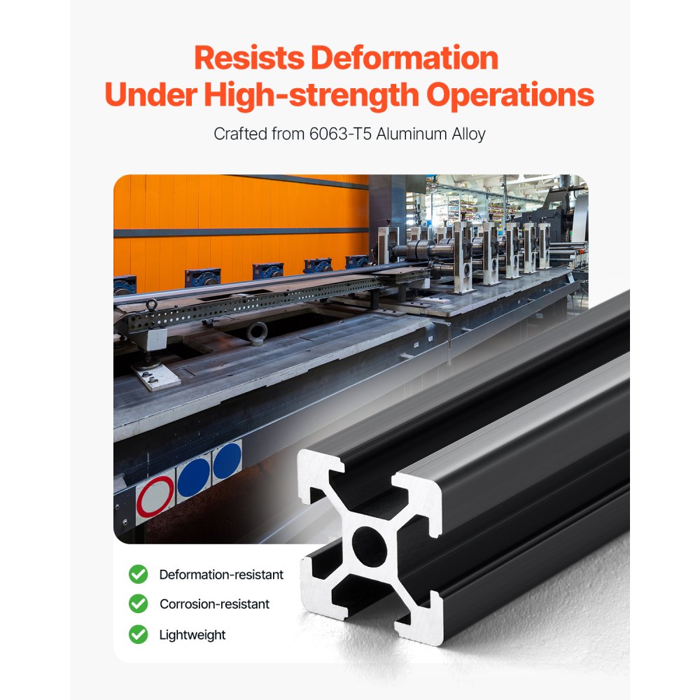 VEVOR 10PCS 39.4in (1000mm) T Slot 2020 Aluminum Extrusion Profile, European Standard,-$50