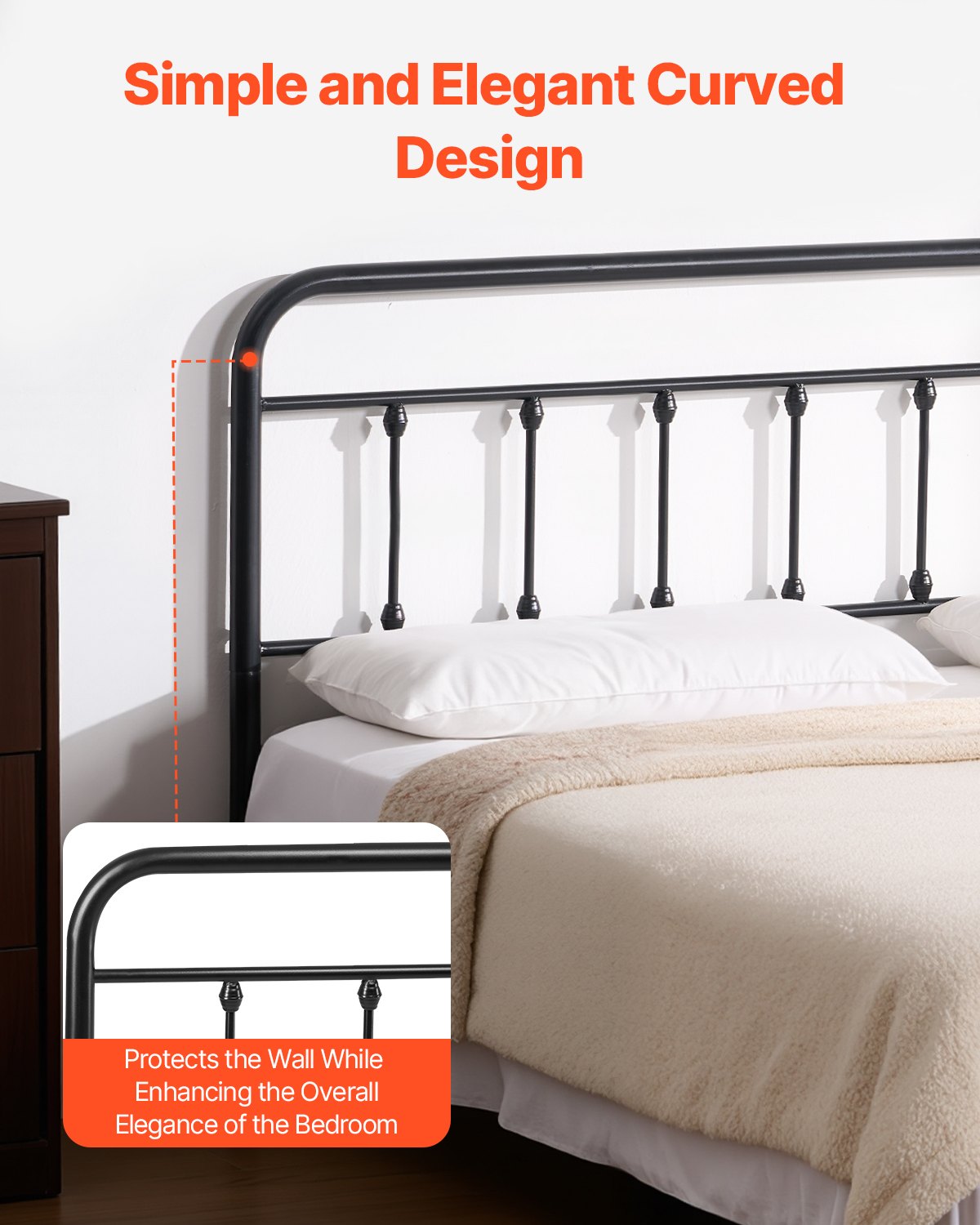 VEVOR Metal Headboard, Queen Size Headboard with Adjustable Height, Metal Headboard for Queen Size Bed,-$70