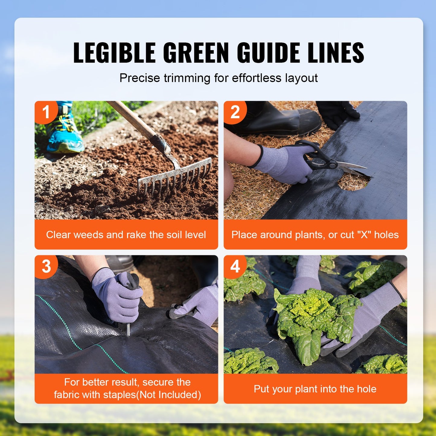 VEVOR 13FTx108FT Premium Heavy Duty Weed Barrier Landscape Fabric, 5.0OZ Woven Geotextile,-$85