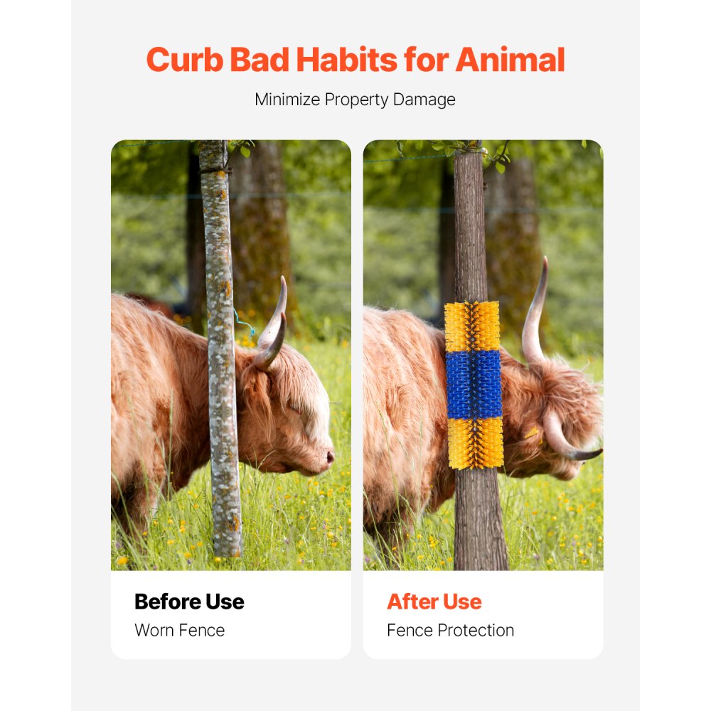 VEVOR Livestock Scratching Brush, Horse Brush with 2 Screws, 20 x 7.5 in Cow Scratcher, for Back Itch Relief,-$20
