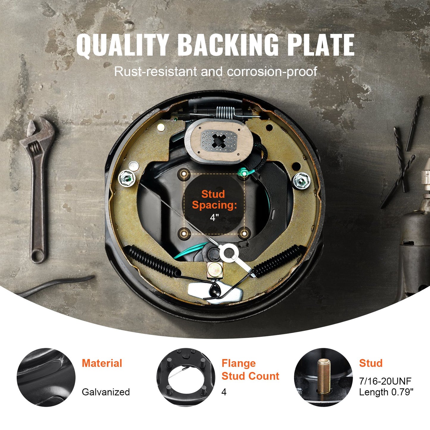 VEVOR Electric Trailer Brake Assembly, 10" x 2-1/4", 1 Pair Self-Adjusting Electric Brakes,-$55