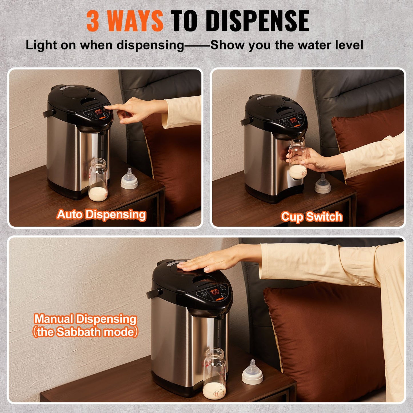 VEVOR Hot Water Dispenser, Adjustable 4 Temperatures Water Boiler and Warmer, 304 Stainless Steel,-$50