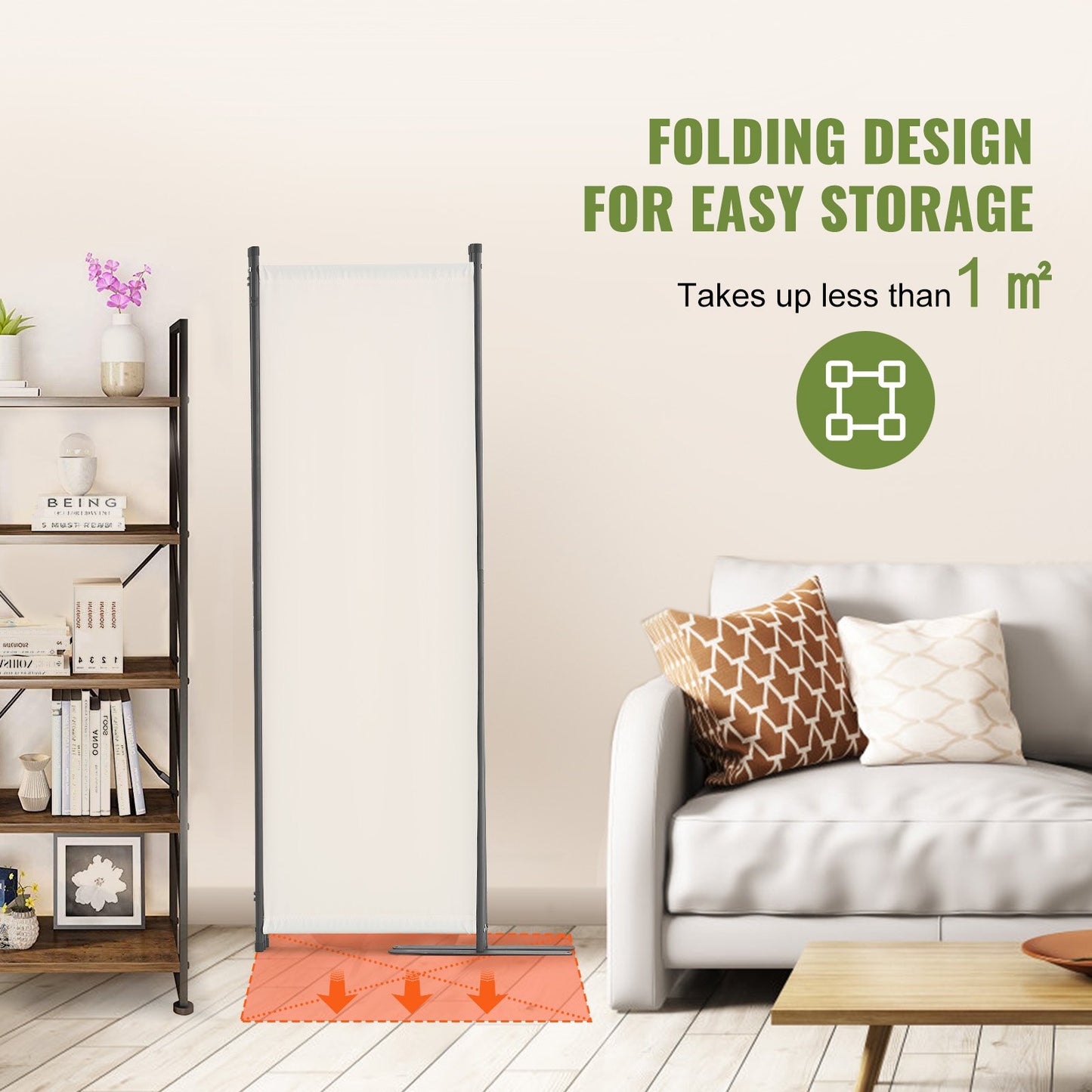 VEVOR Room Divider, 4 Panel Room Dividers and Folding Privacy Screens, Fabric Partition Room Dividers,-$55