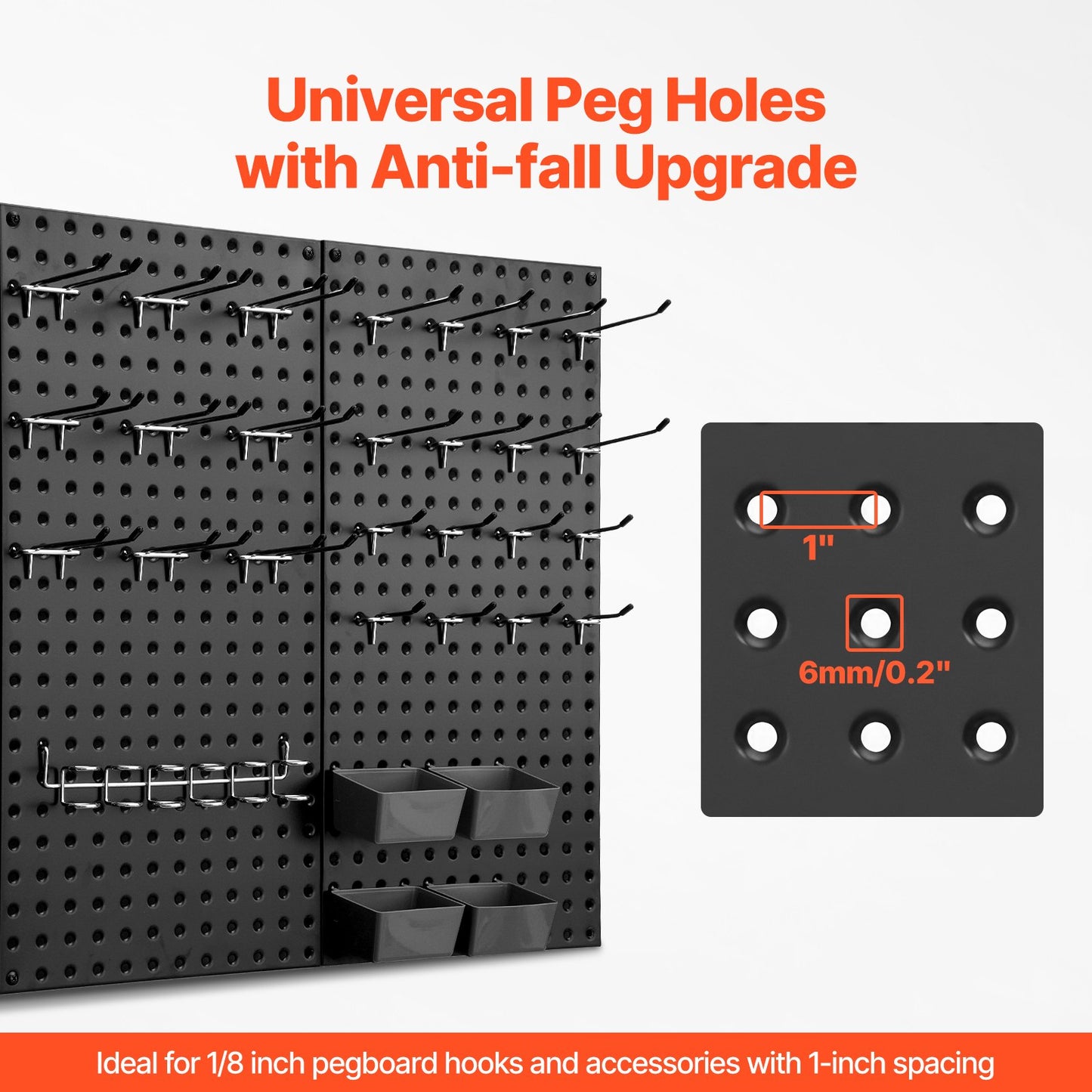VEVOR Metal Pegboard Panels, 24" x 12" Pegboard, 4 Panels, Heavy Duty Peg Board Wall Organizer,-$55