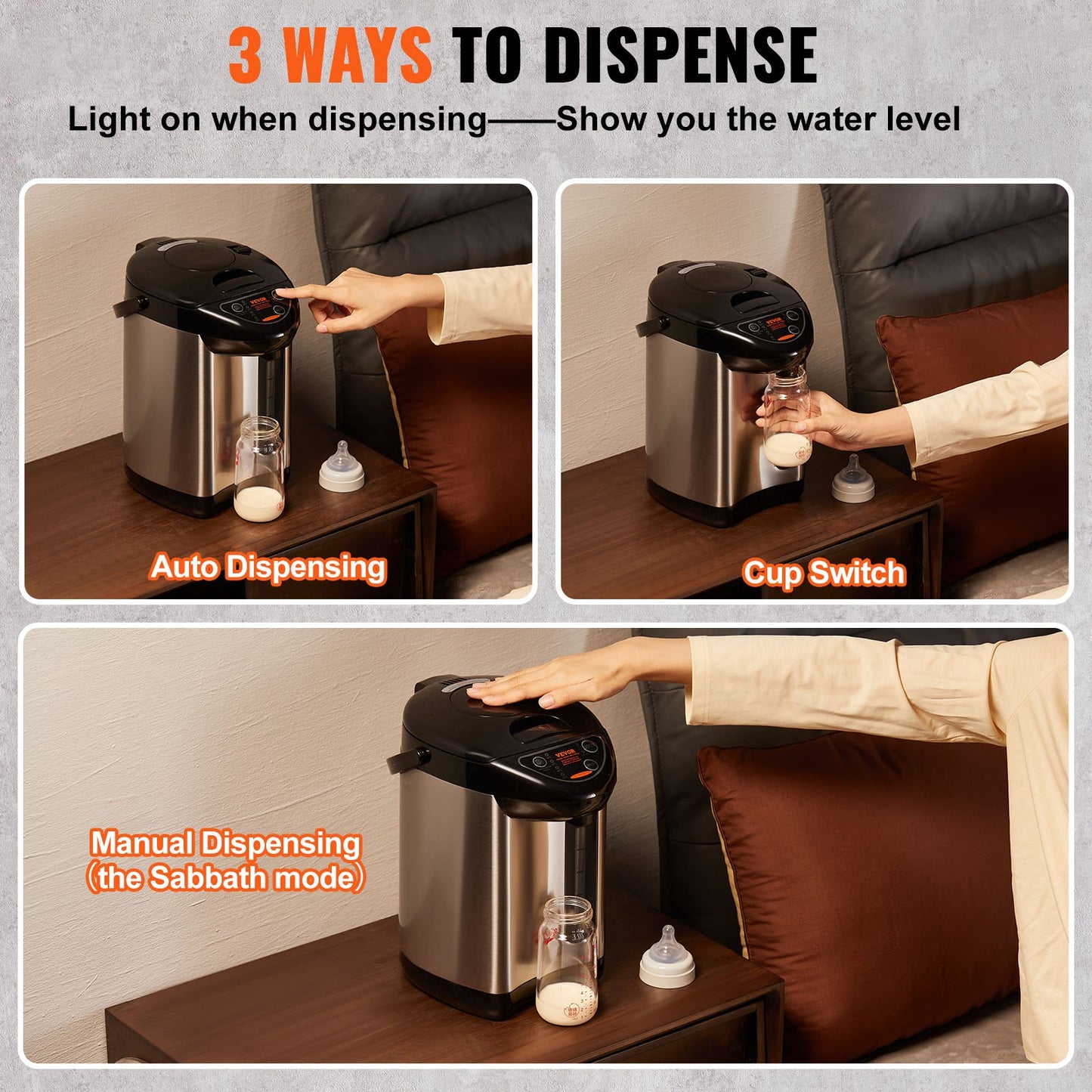 VEVOR Hot Water Dispenser, Adjustable 4 Temperatures Water Boiler and Warmer, 304 Stainless,-$55