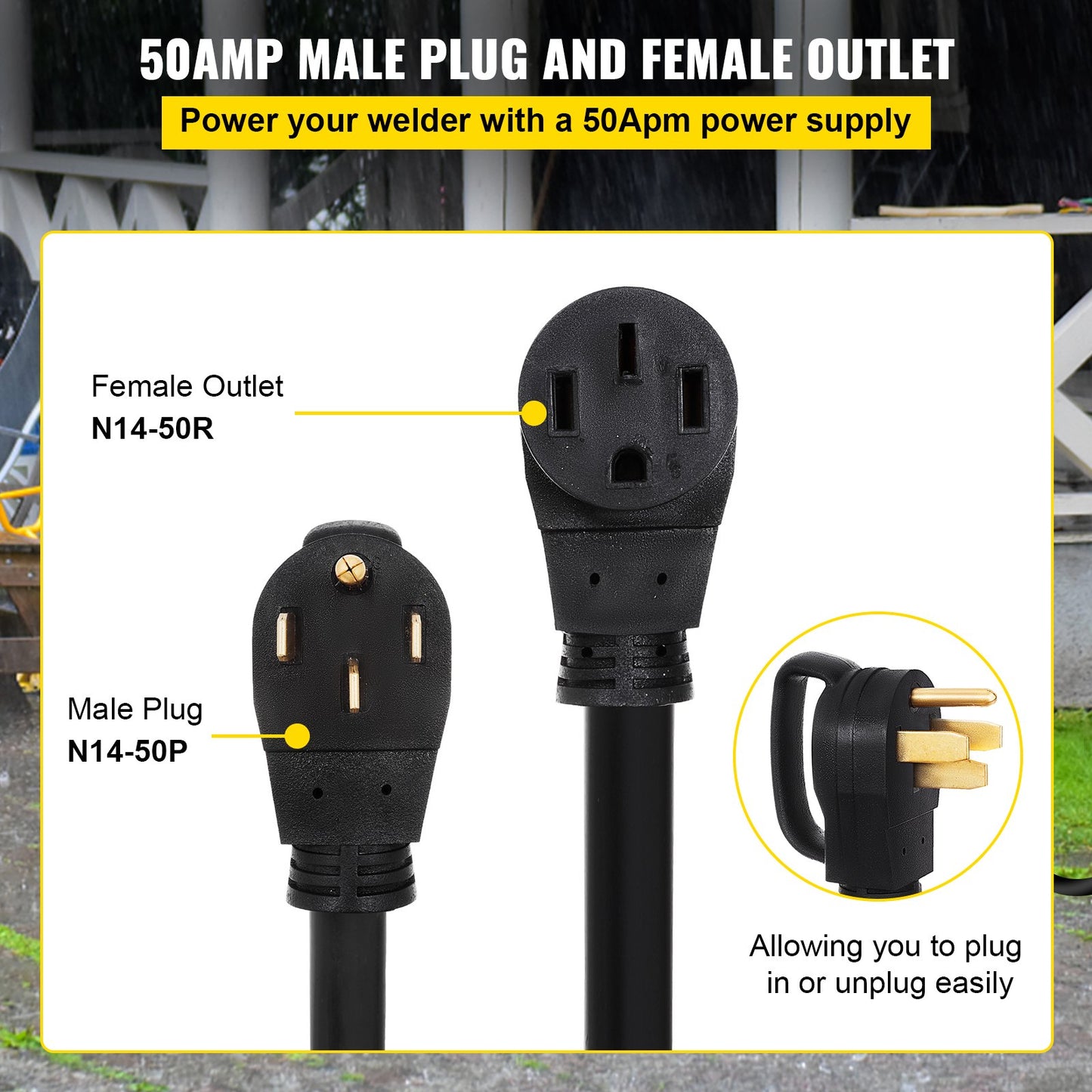 VEVOR 50 FT 50 Amp RV Extension Cord NEMA N14-50P to N14-50R, 125 / 250V Heavy Duty,-$200