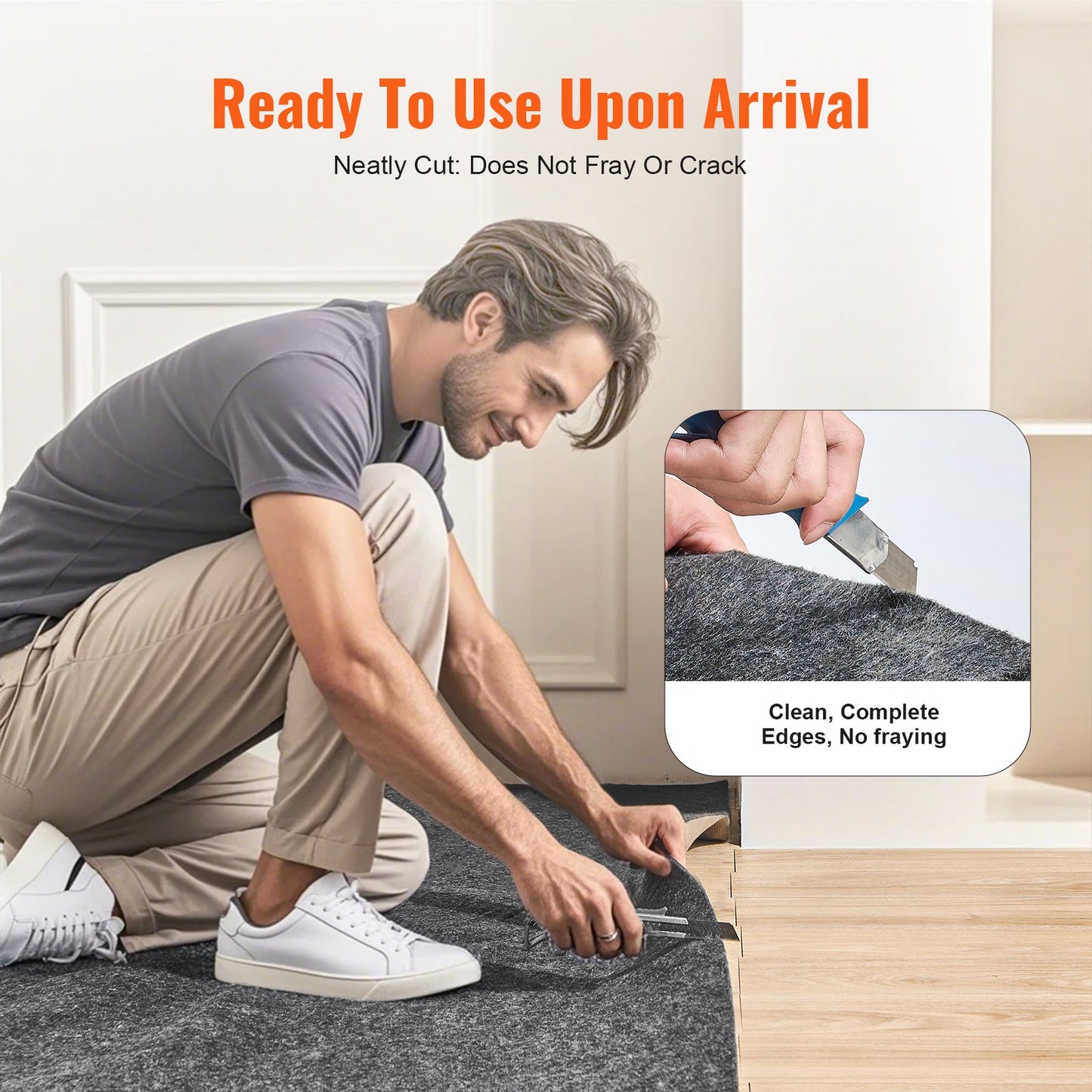 VEVOR - Slip-Resistant Rug Pad - Protective Cushioning Carpet Pad - 8' x 10' - 1/4"Thick - Dual Surface,-$60