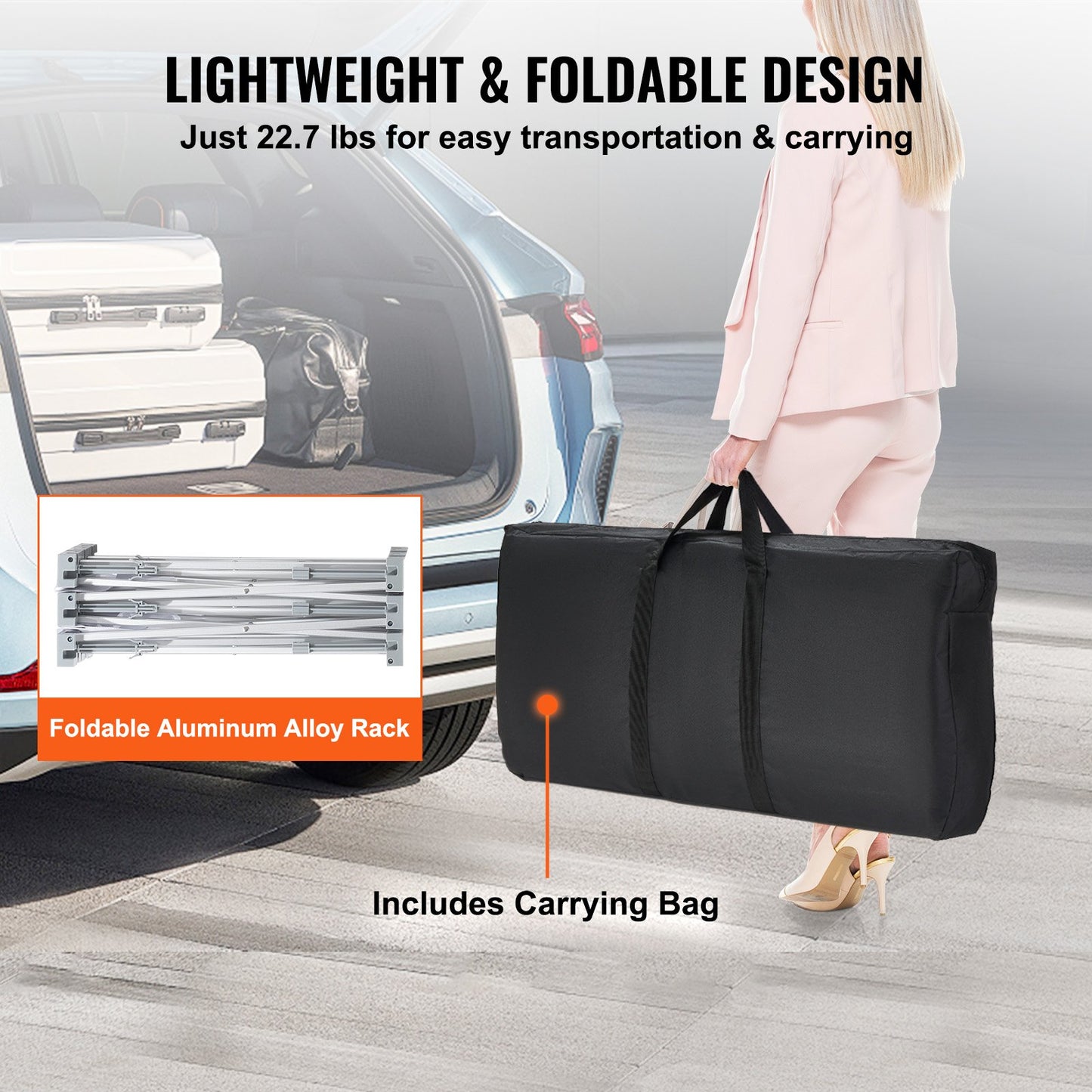 VEVOR Portable Tradeshow Podium Table, 51.18" x 18.31" x 37.4", Display Exhibition Counter Stand