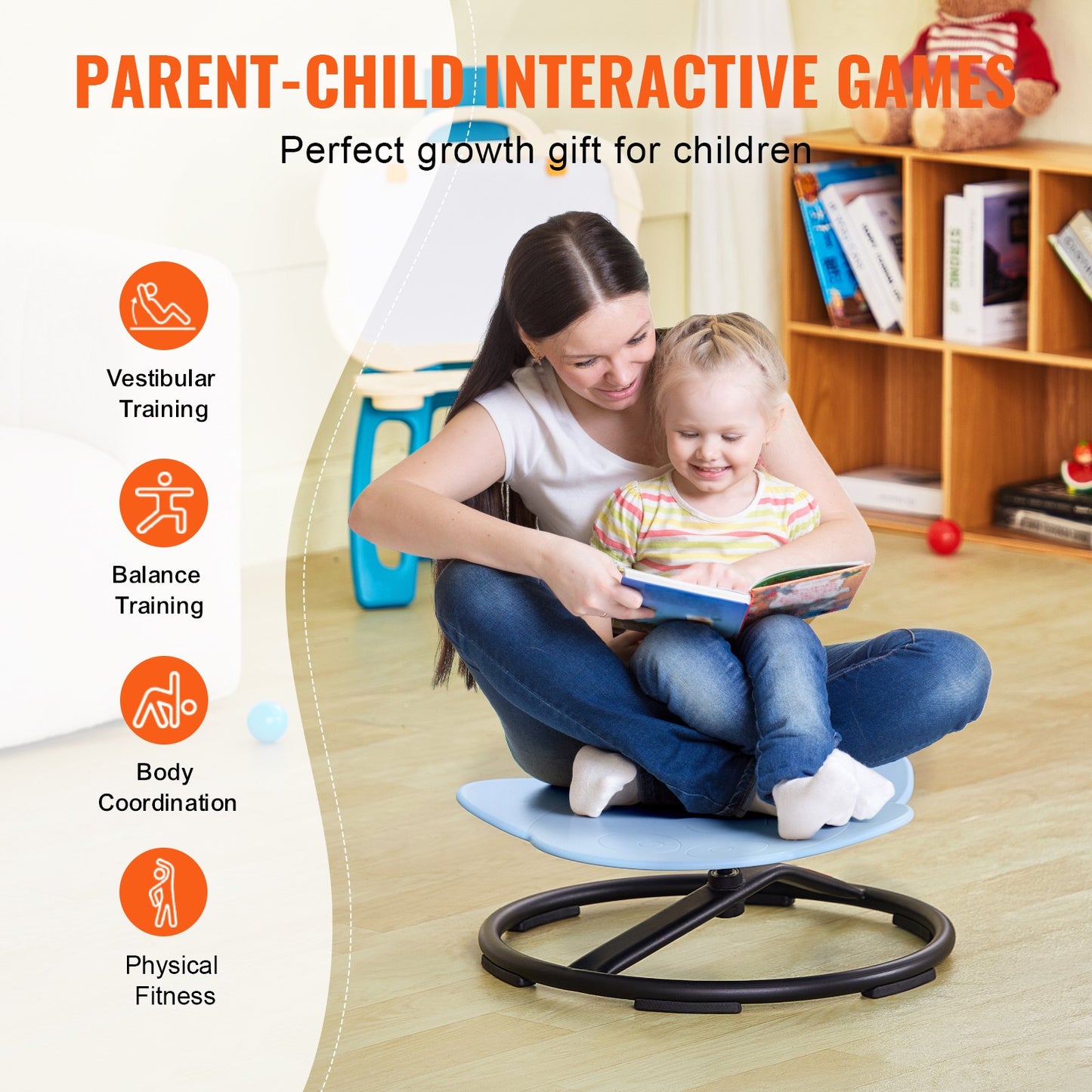 VEVOR Elephant Kids Swivel Chair, 220 LBS Capacity, 360° Spinning Chair, Kids Sensory Activity Toy Chair,-$40