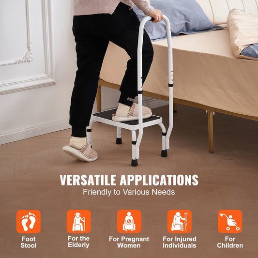 VEVOR Step Stool 1-Step 330lbs Capacity, 3 Adjustable Height with Handle Steel Step Ladder,-$45