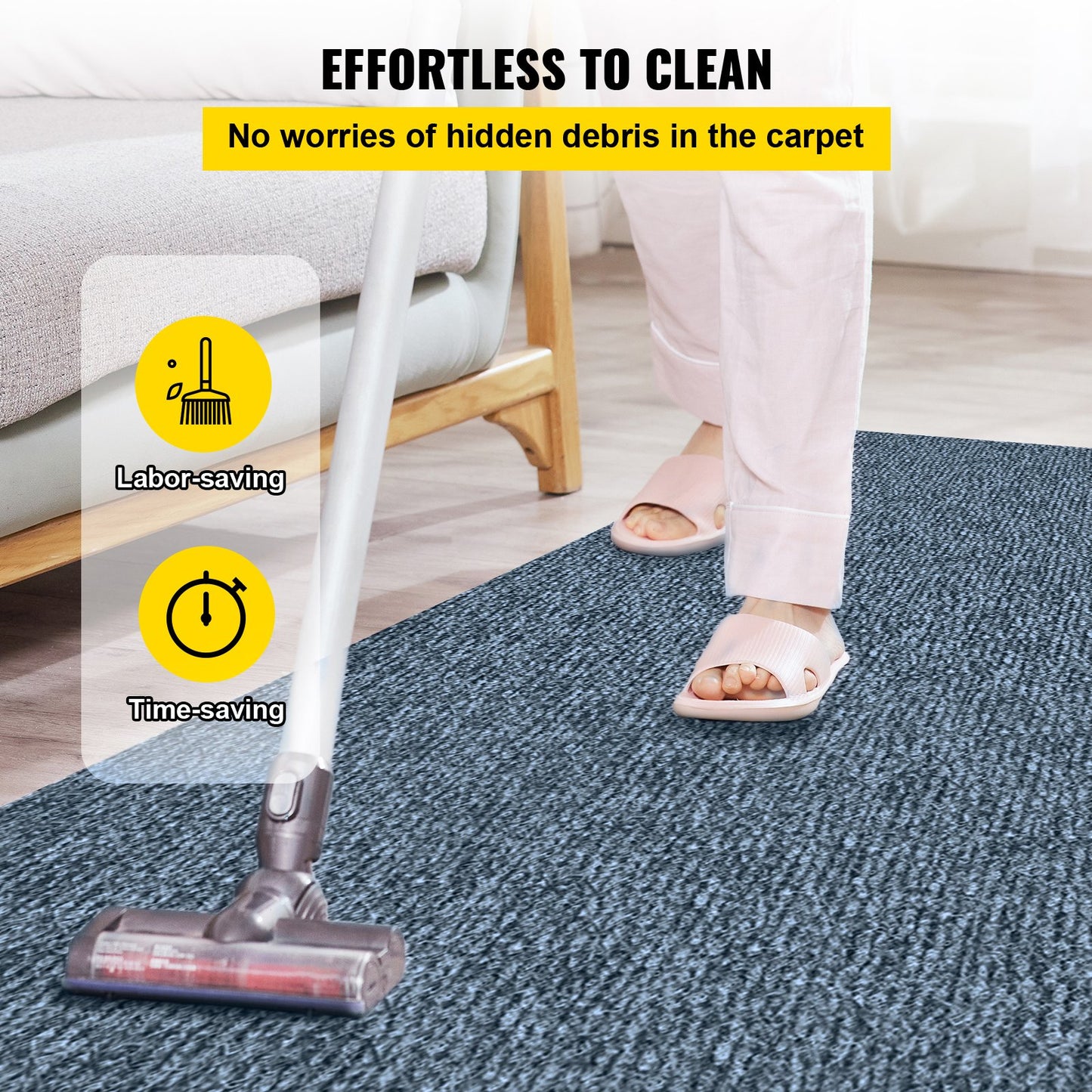 VEVOR Gray Marine Carpet 6 ft x 18 ft Boat Carpet Rugs Indoor Outdoor Rugs for Patio Deck,-$70