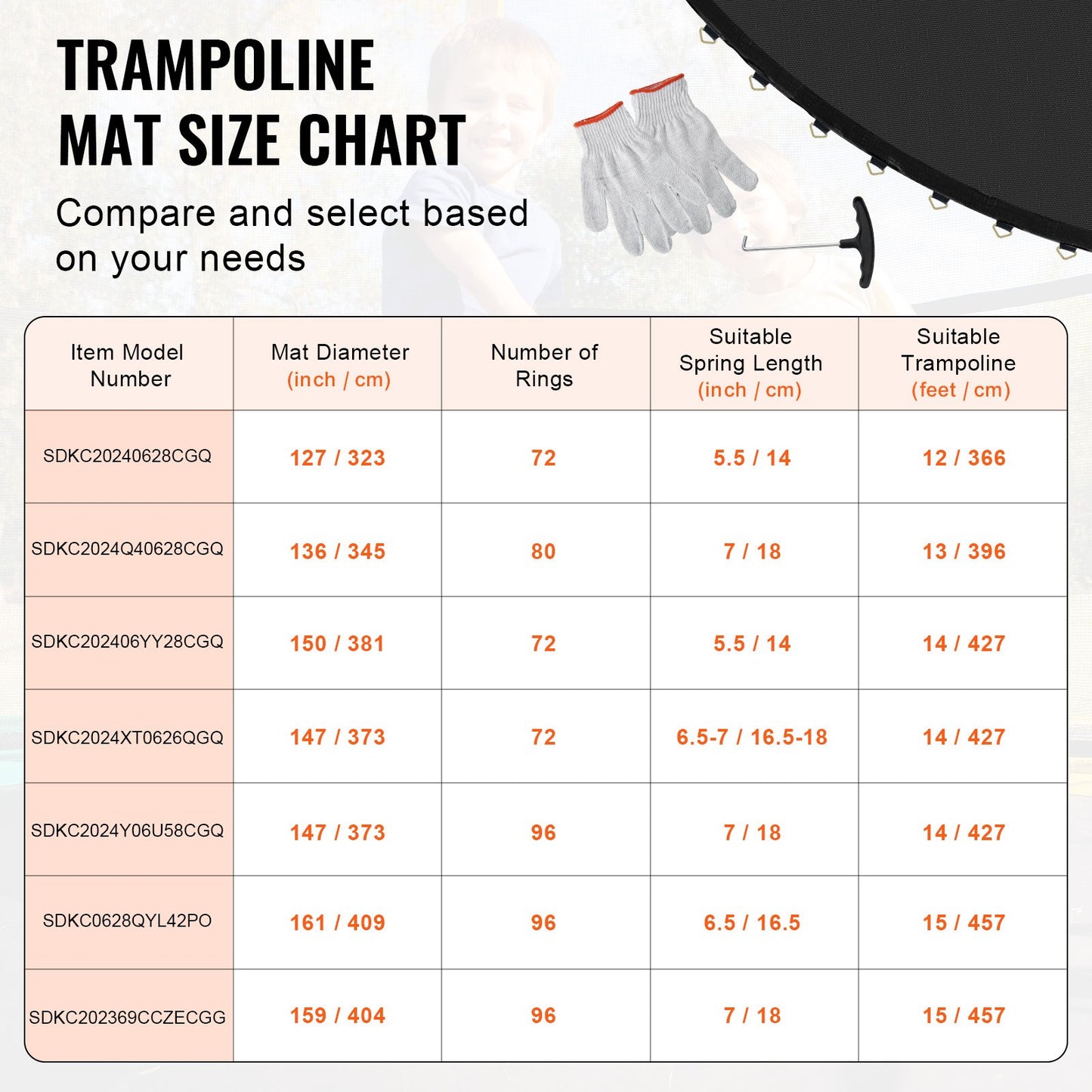 VEVOR Replacement Trampoline Mat, Jumping Mat Fits 14ft Frame, Universal Jumping Mat Trampoline,-$50