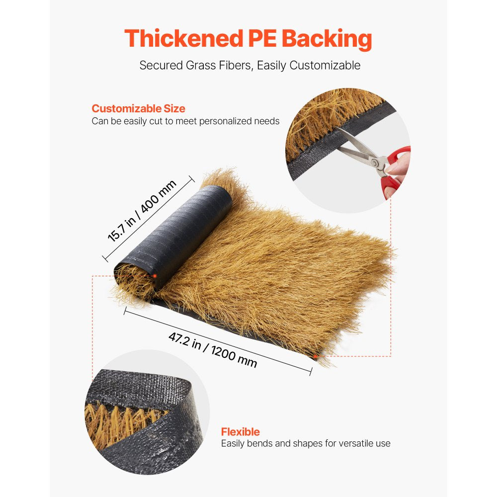 VEVOR Artificial Thatch Grass Roof, 1.3 x 3.9 ft Tiki Bar Hut Thatch Roofing Roll,-$15