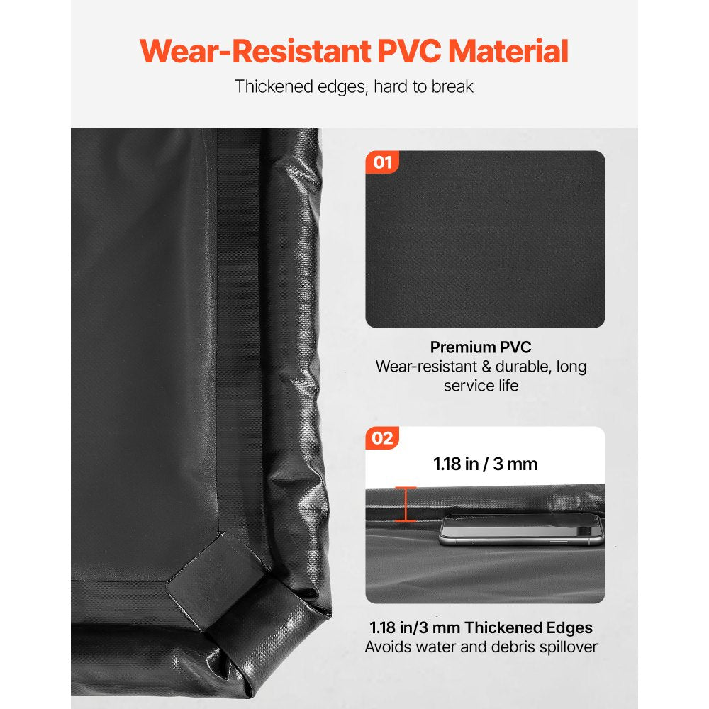 VEVOR Containment Mat, 7 ft 9 in x 16 ft, Non-Slip PVC Garage Floor Mat w/a Cleaning Squeegee,-$60