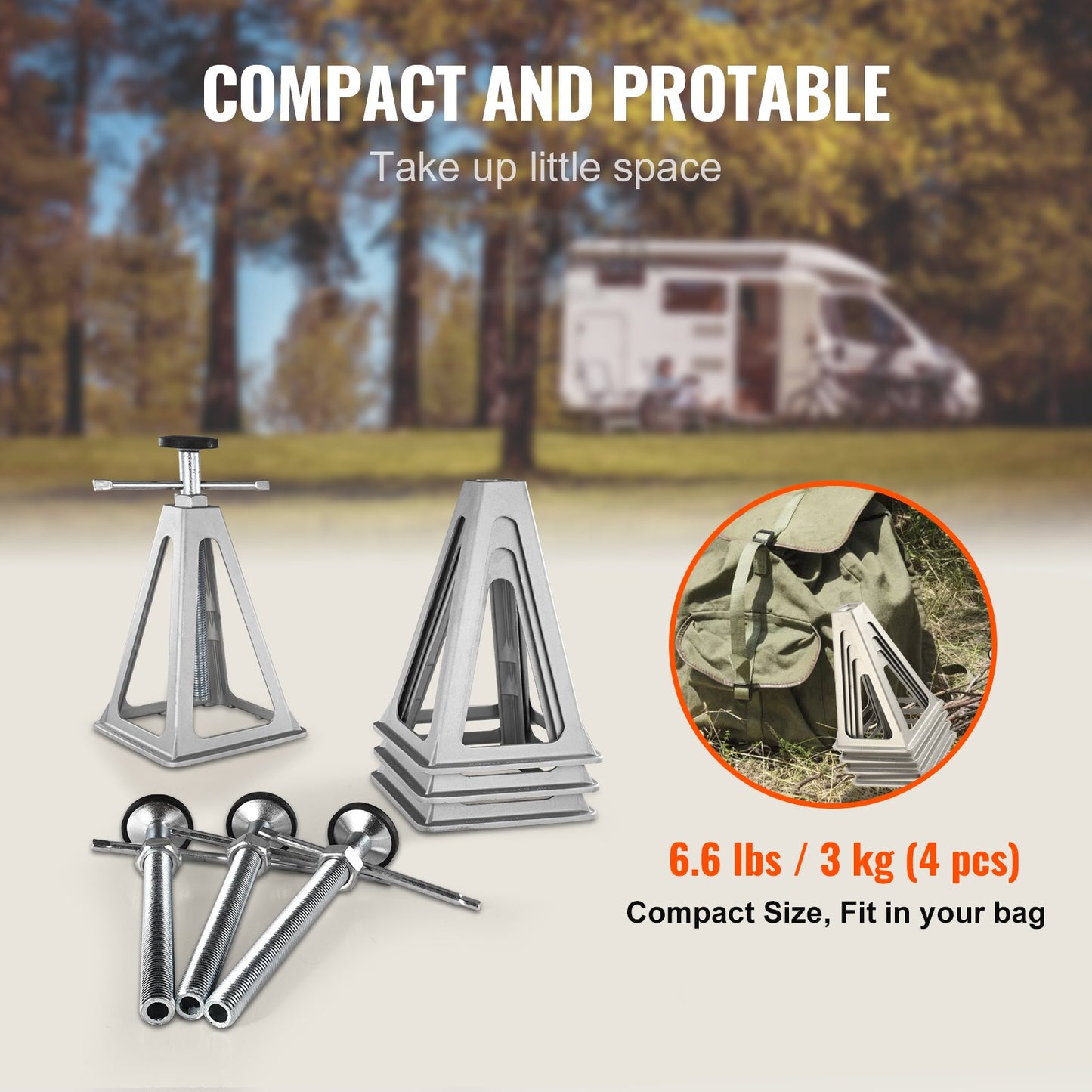 VEVOR RV Stabilizer Jacks, 4 Pack Aluminum RV Leveling Jacks for RV Travel Trailer Camper, -$30