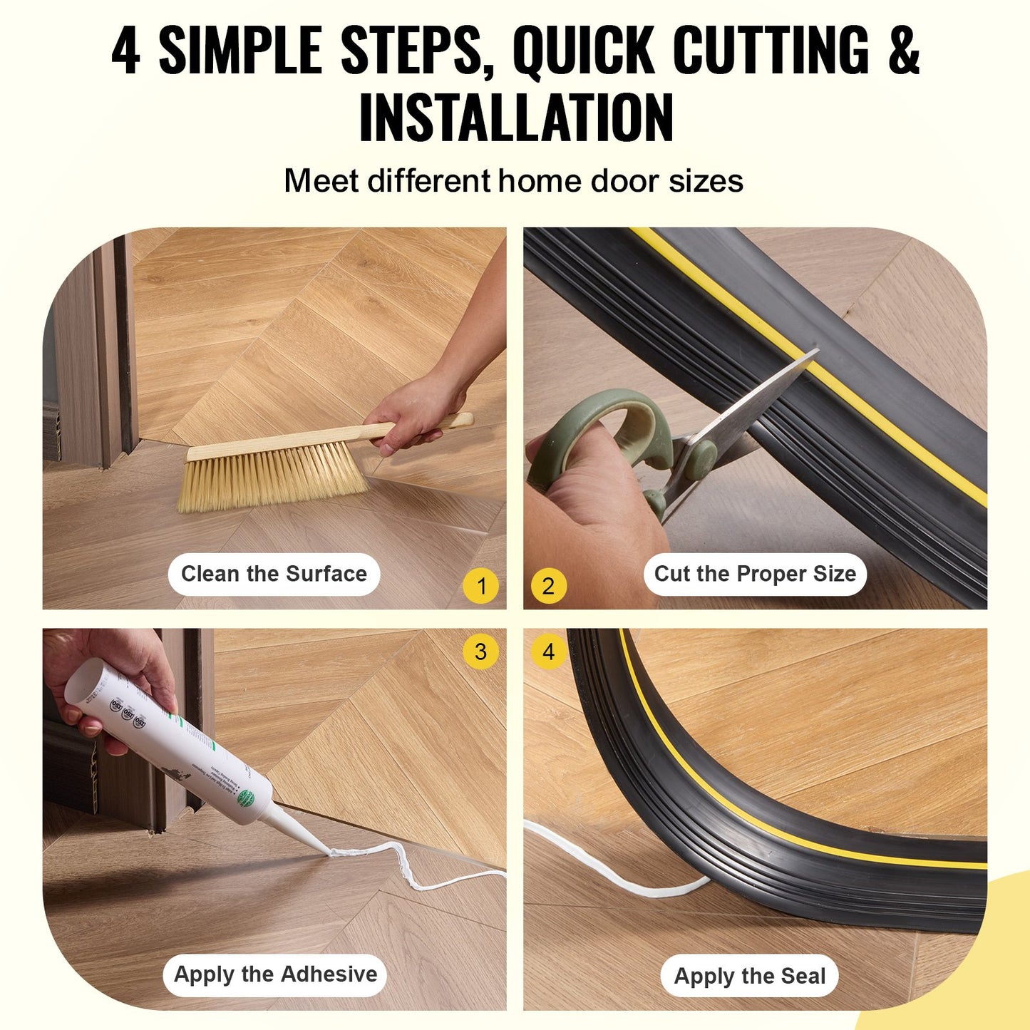 VEVOR Garage Door Threshold Seal Strip, 10 FT Universal Garage Door Floor Seal Strip with Adhesive,-$25